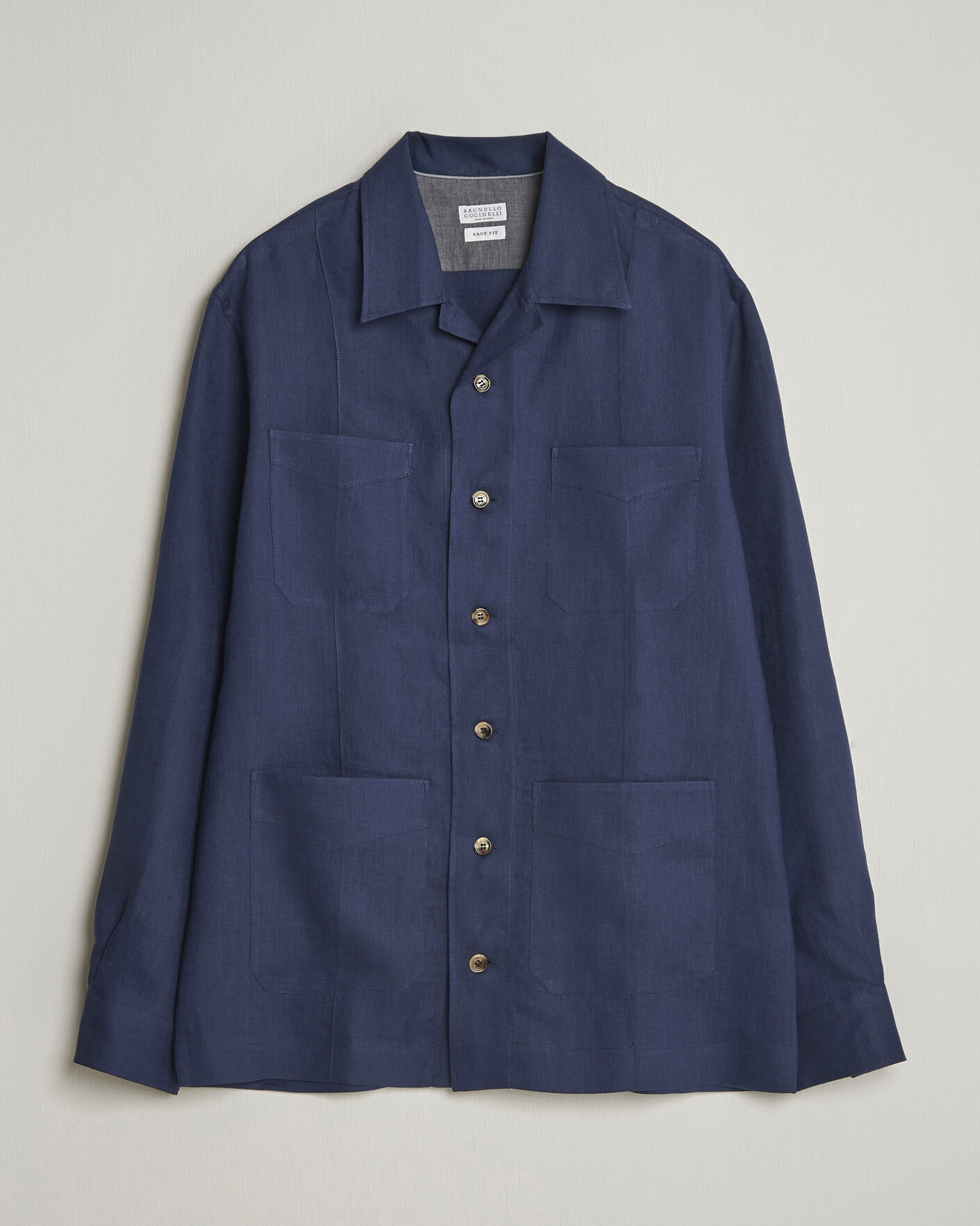 Heren | Overhemden | Brunello Cucinelli | Linen Shirt Jacket Navy