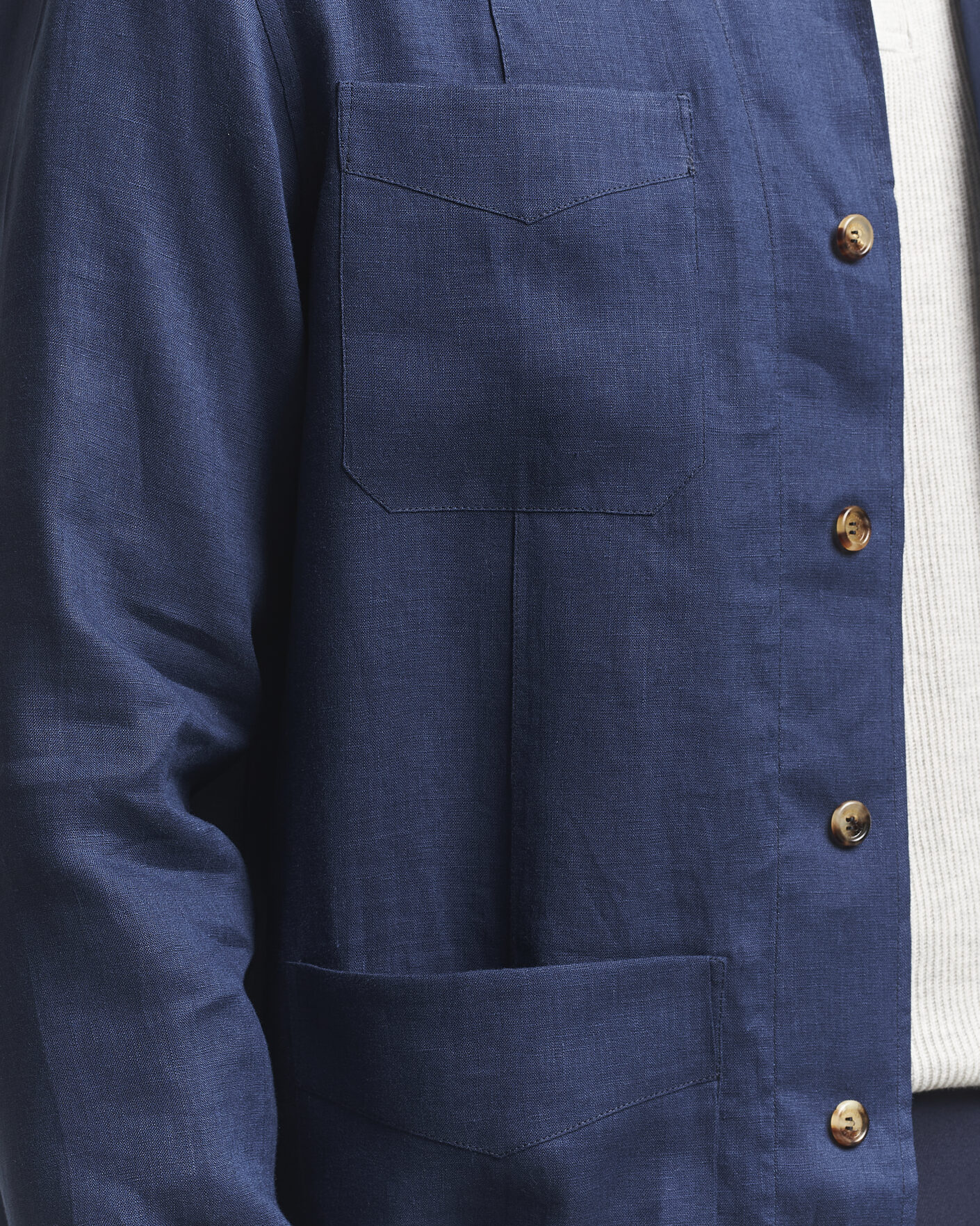 Heren | Overhemden | Brunello Cucinelli | Linen Shirt Jacket Navy