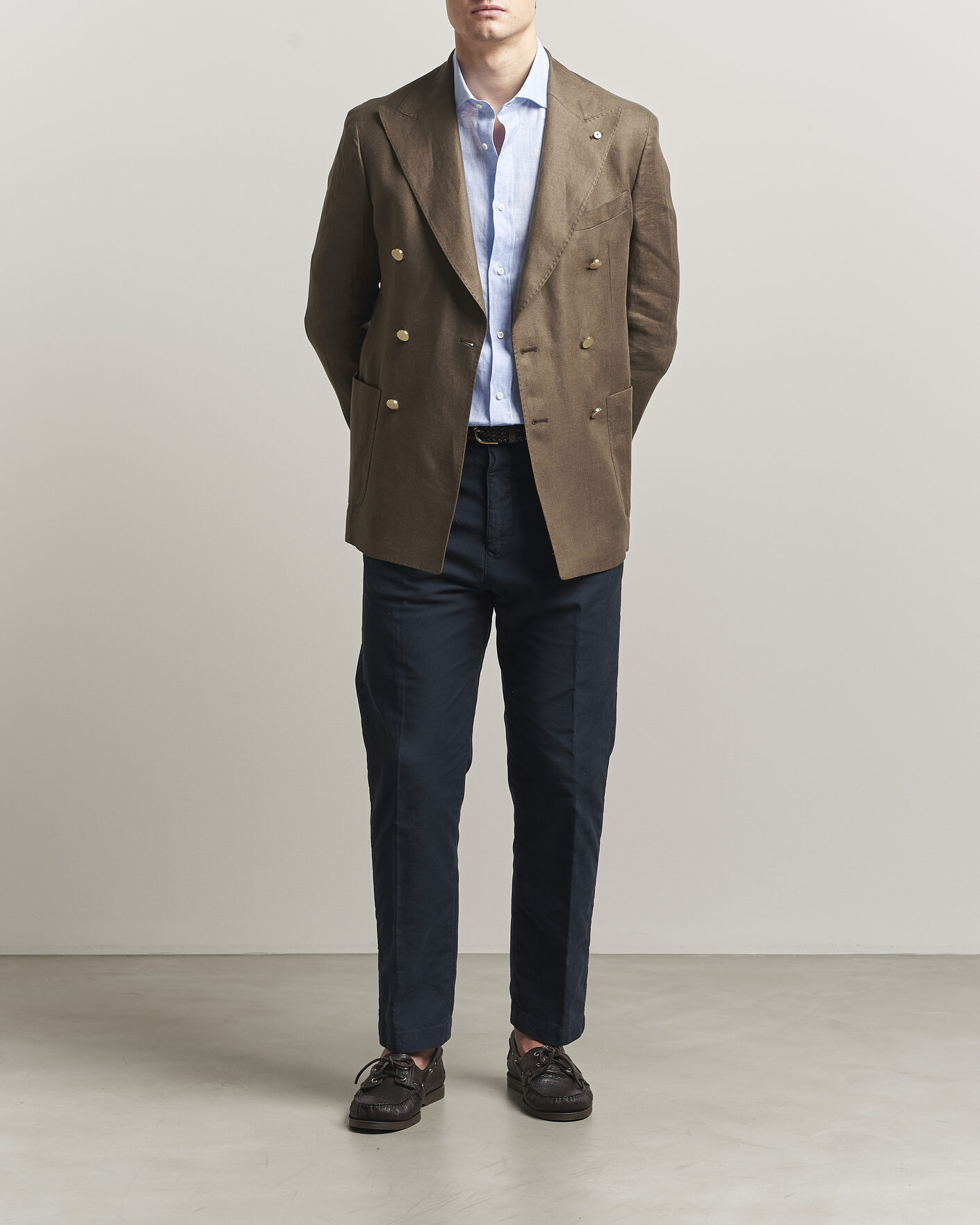 Heren | Overhemden | Brunello Cucinelli | Easy Fit Linen Shirt Light Blue