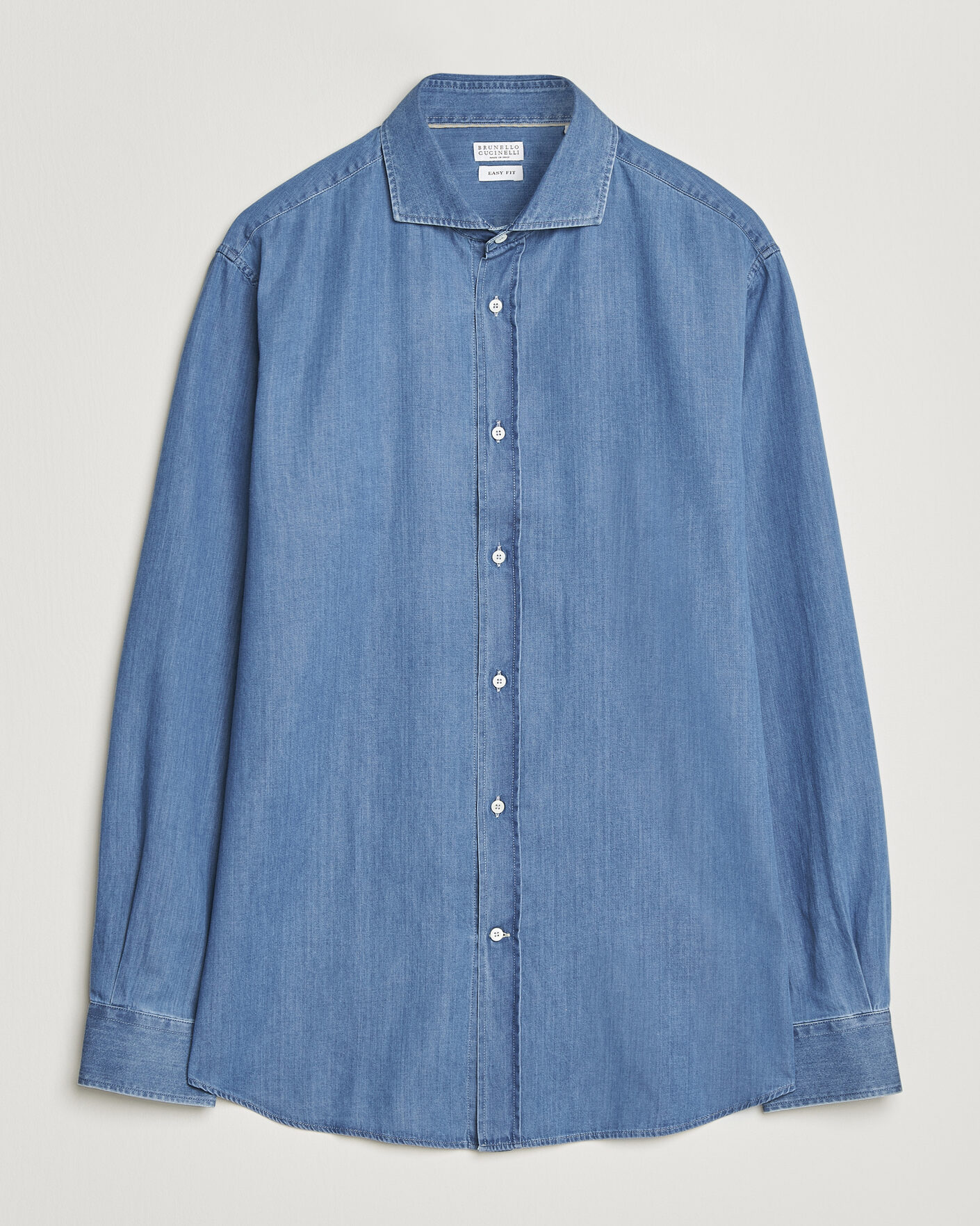 Heren | Overhemden | Brunello Cucinelli | Easy Fit Denim Shirt Medium Blue Wash