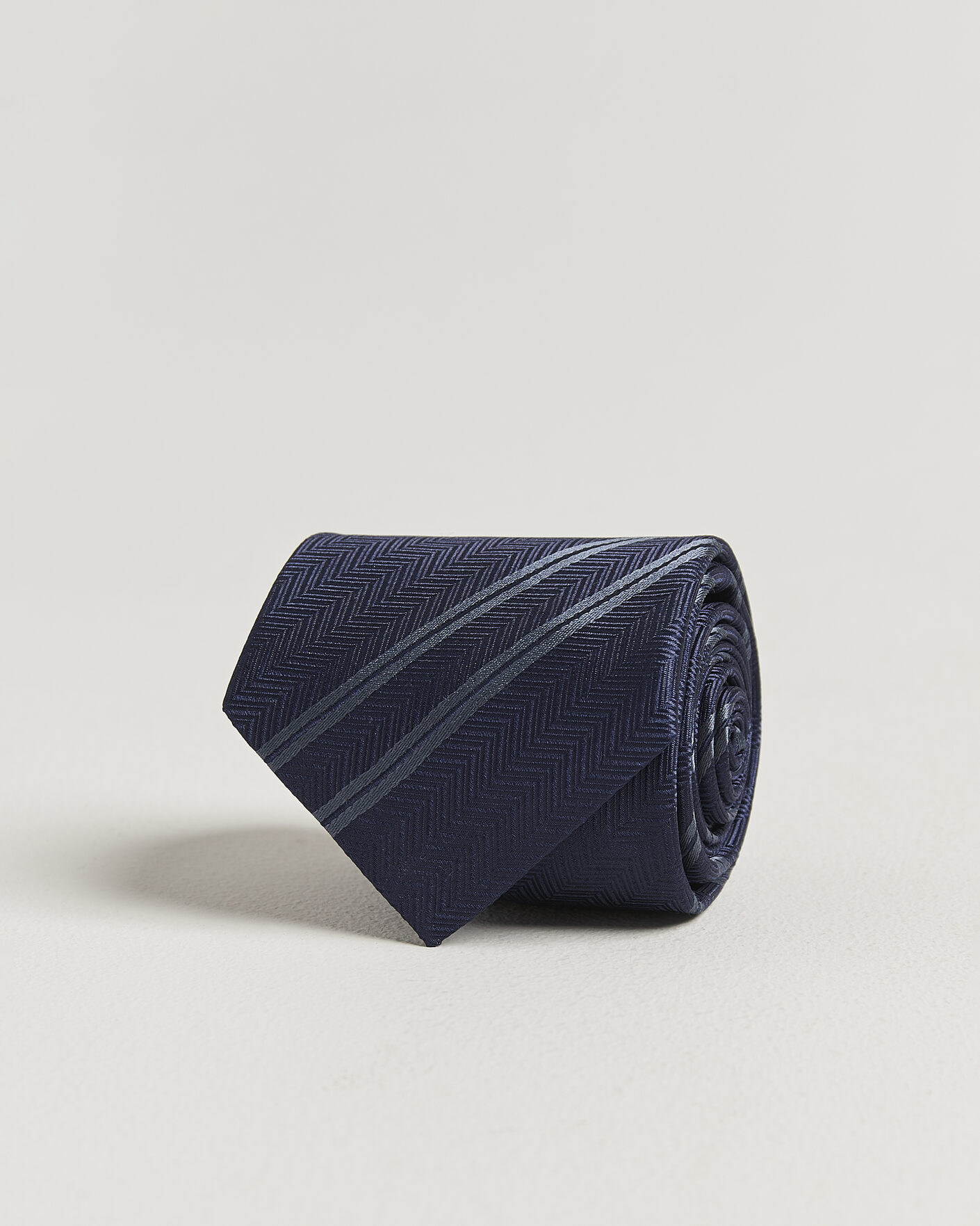 Heren | Stropdassen | Brunello Cucinelli | Regimental Stripe Silk Tie Navy