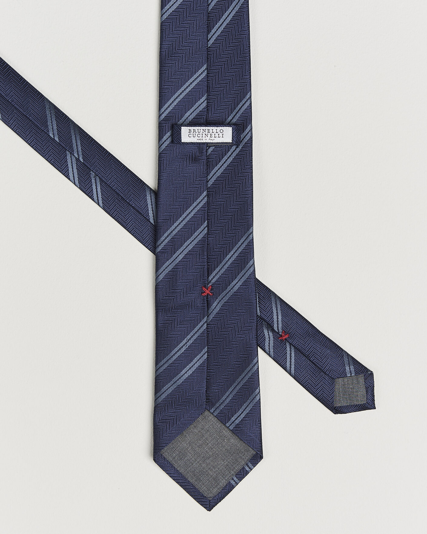 Heren | Stropdassen | Brunello Cucinelli | Regimental Stripe Silk Tie Navy
