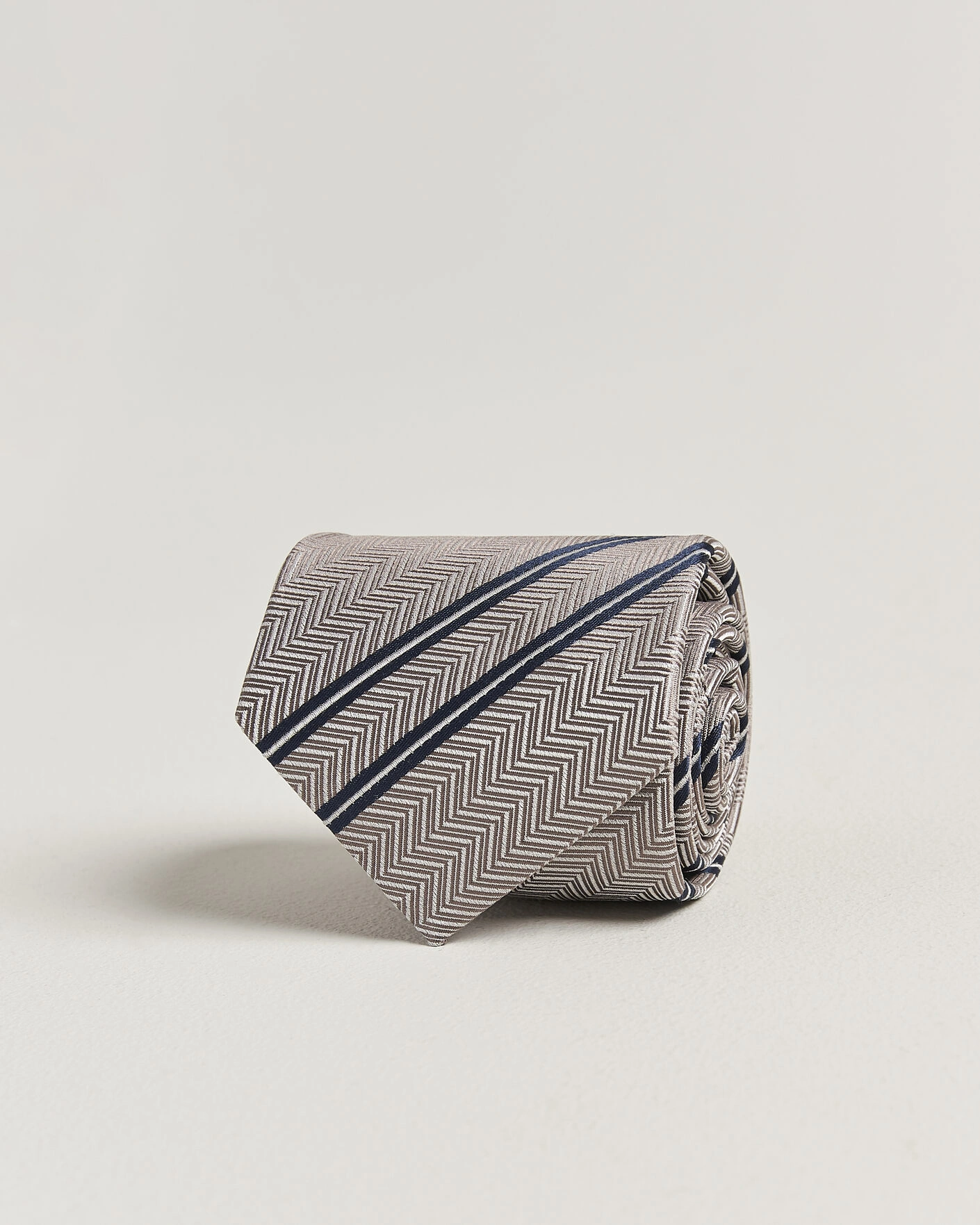 Heren | Stropdassen | Brunello Cucinelli | Regimental Stripe Silk Tie Brown