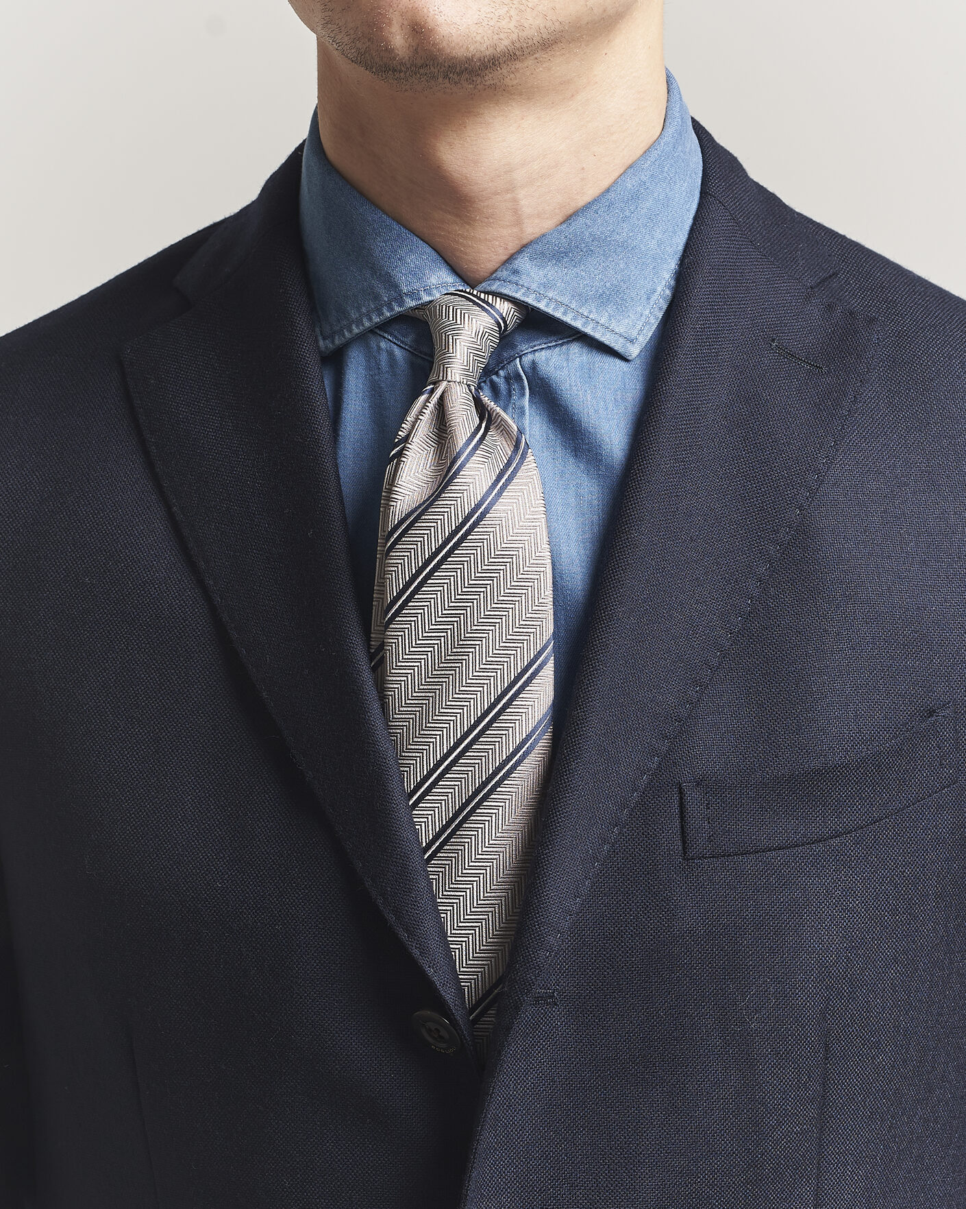 Heren | Stropdassen | Brunello Cucinelli | Regimental Stripe Silk Tie Brown