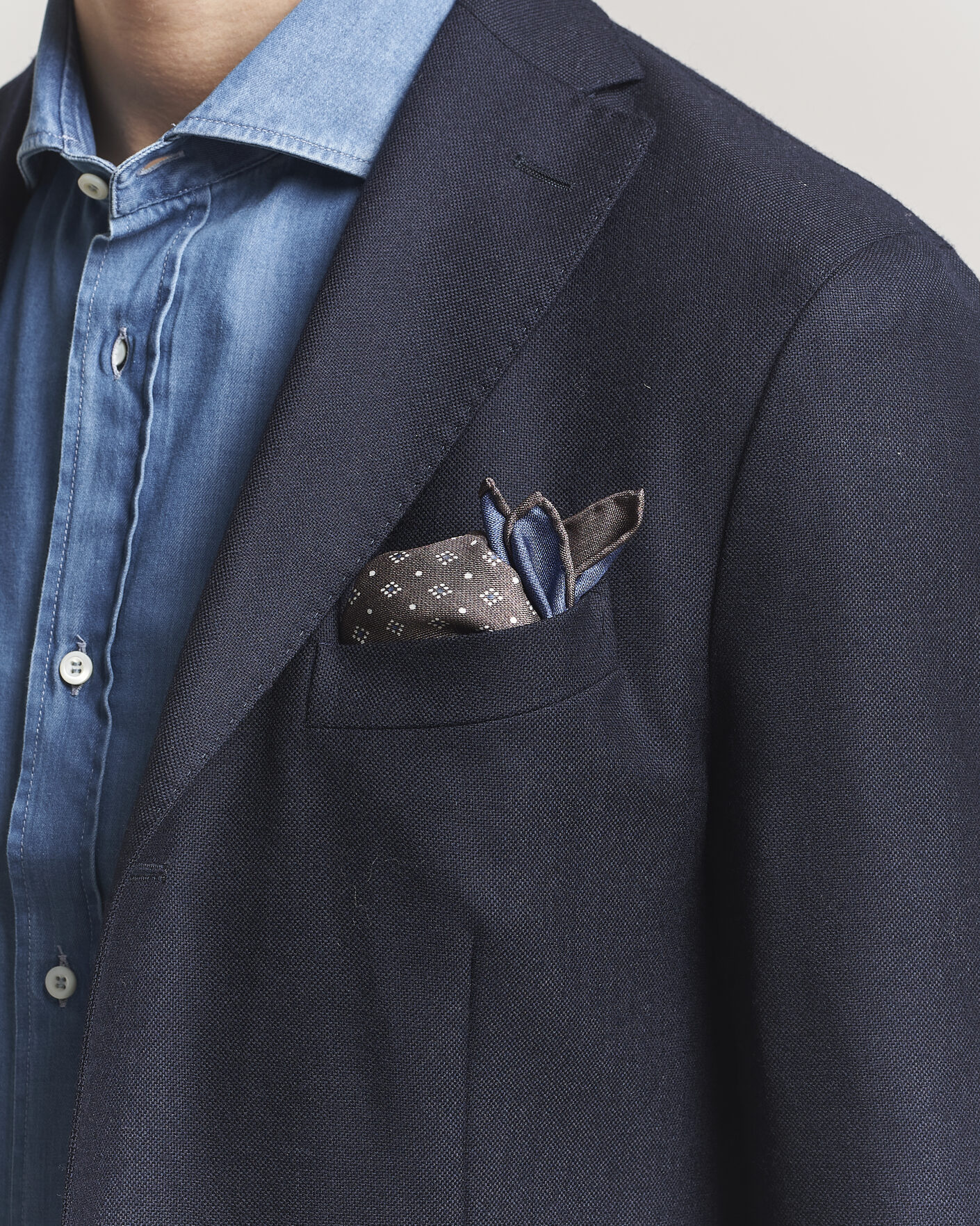 Heren | Pochets | Brunello Cucinelli | Printed Silk Pocket Square Brown