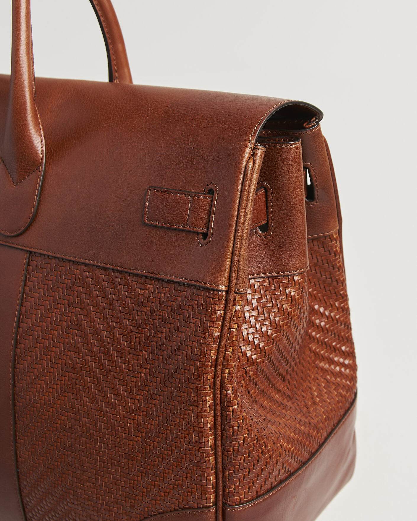 Heren | Tassen | Brunello Cucinelli | Woven Leather Duffle Bag Burnished Calf