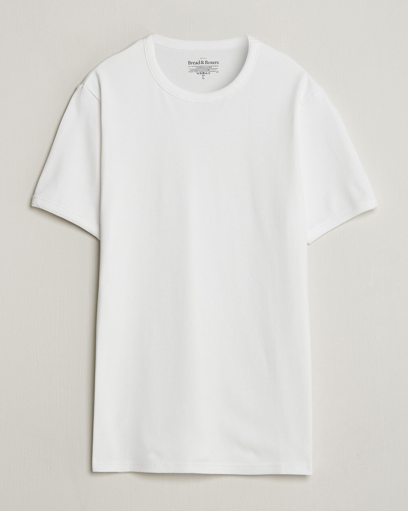 Heren | T-shirts | Bread & Boxers | Ribbed Crew Neck T-Shirt White