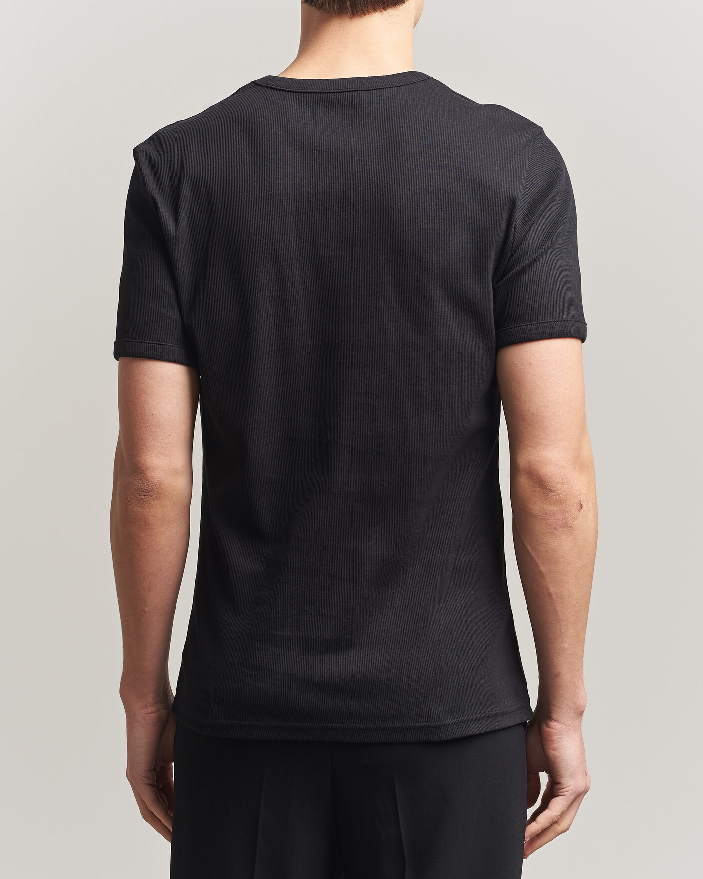 Heren | T-shirts | Bread & Boxers | Ribbed Crew Neck T-Shirt Black