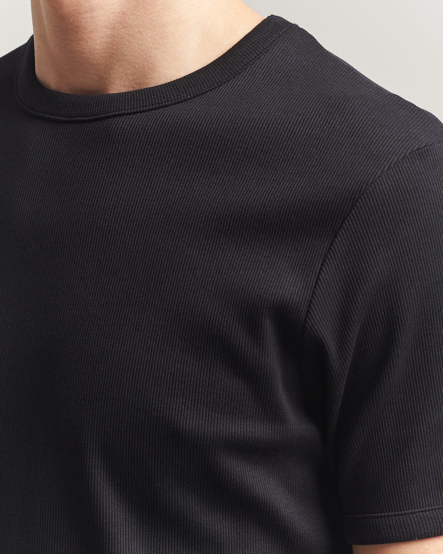 Heren | T-shirts | Bread & Boxers | Ribbed Crew Neck T-Shirt Black