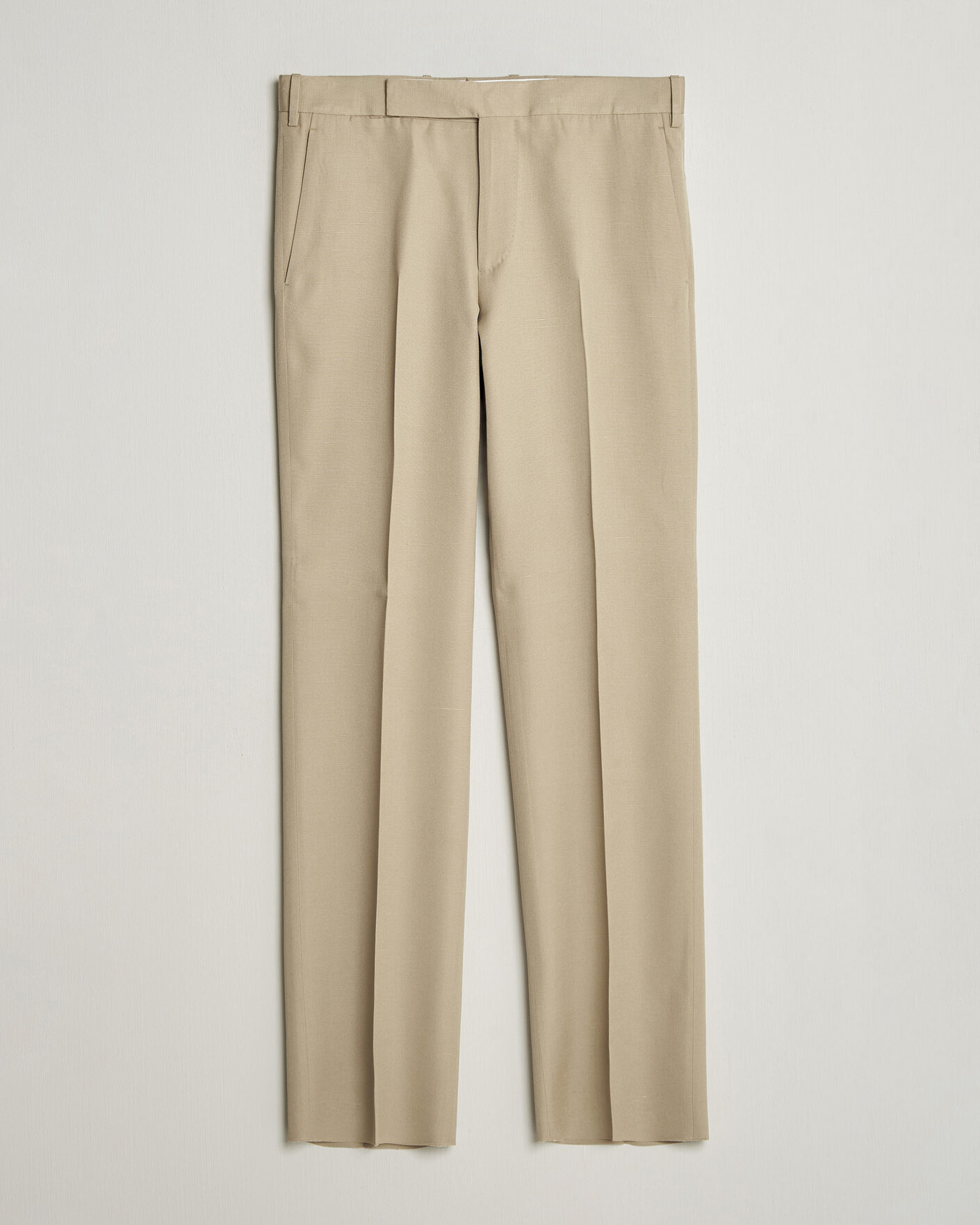 Heren | Broeken | Lardini | Palu Straight Fit Viscose/Silk Trousers Beige