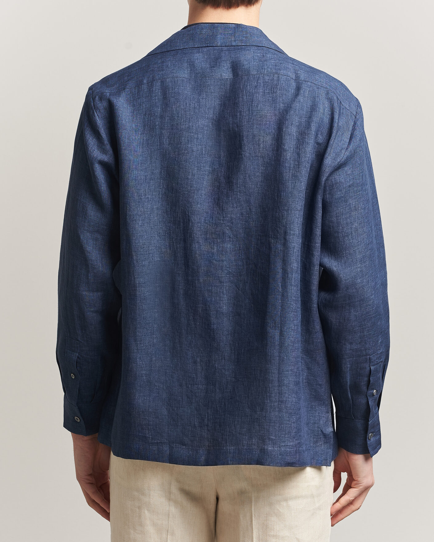 Heren | Overhemden | Lardini | Paul Linen Resort Shirt Dark Blue
