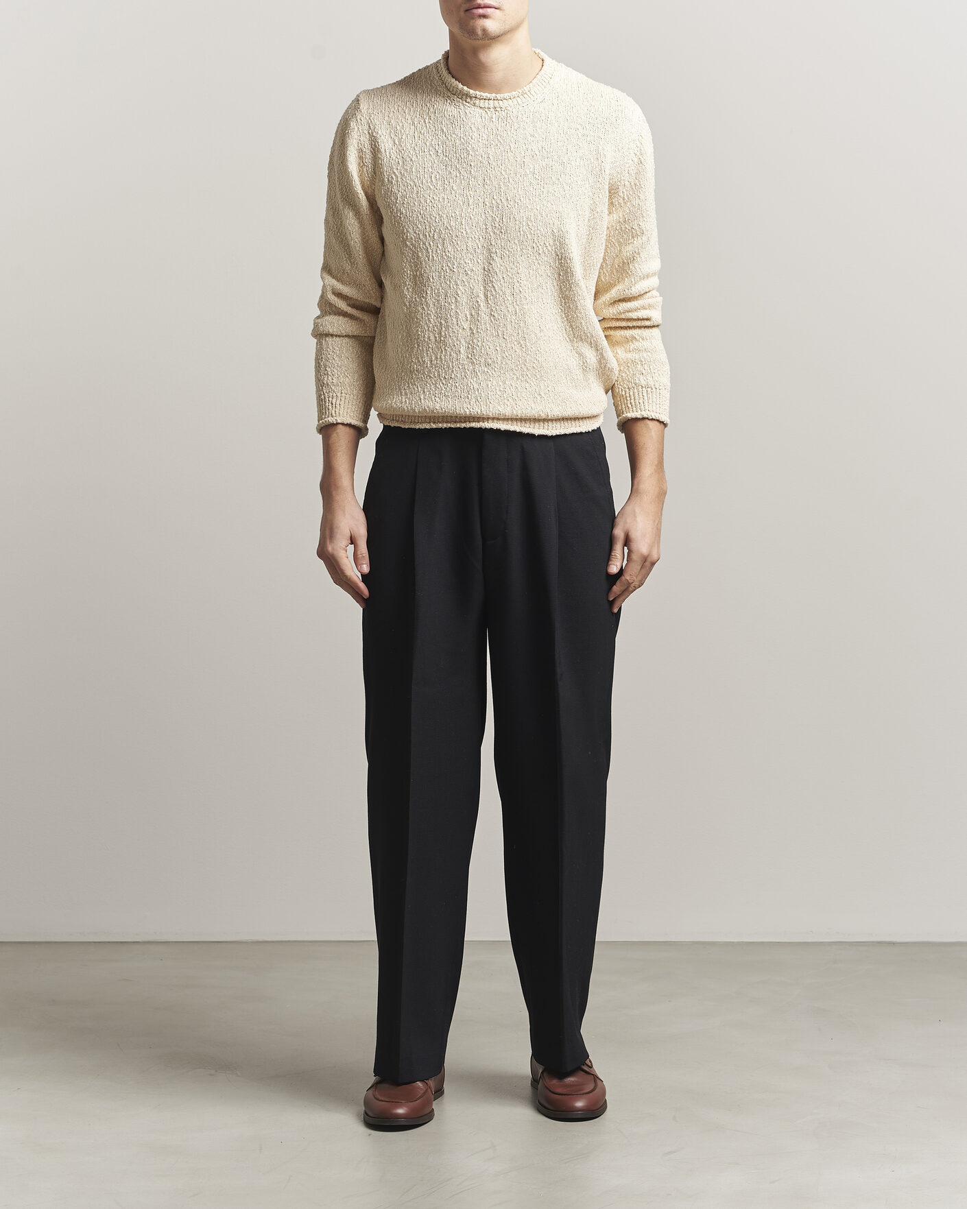Heren | Truien | Lardini | Organic Cotton Crew Neck Natural