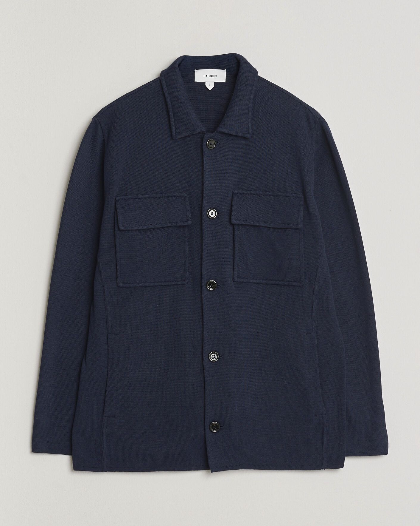 Heren | Jassen | Lardini | Knitted Cotton Pocket Shirt Jacket Navy