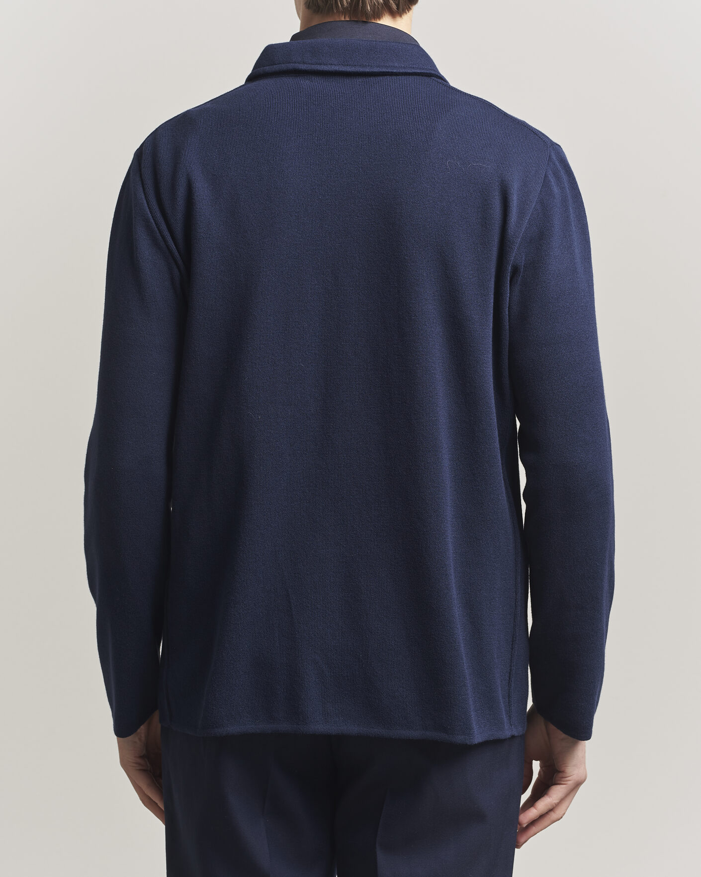 Heren | Jassen | Lardini | Knitted Cotton Pocket Shirt Jacket Navy