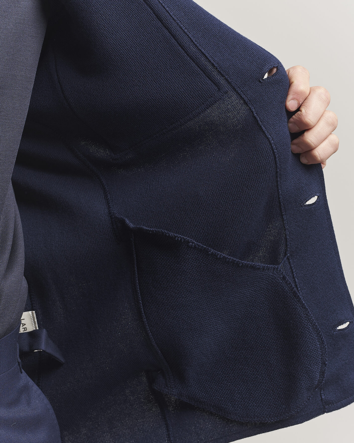 Heren | Jassen | Lardini | Knitted Cotton Pocket Shirt Jacket Navy