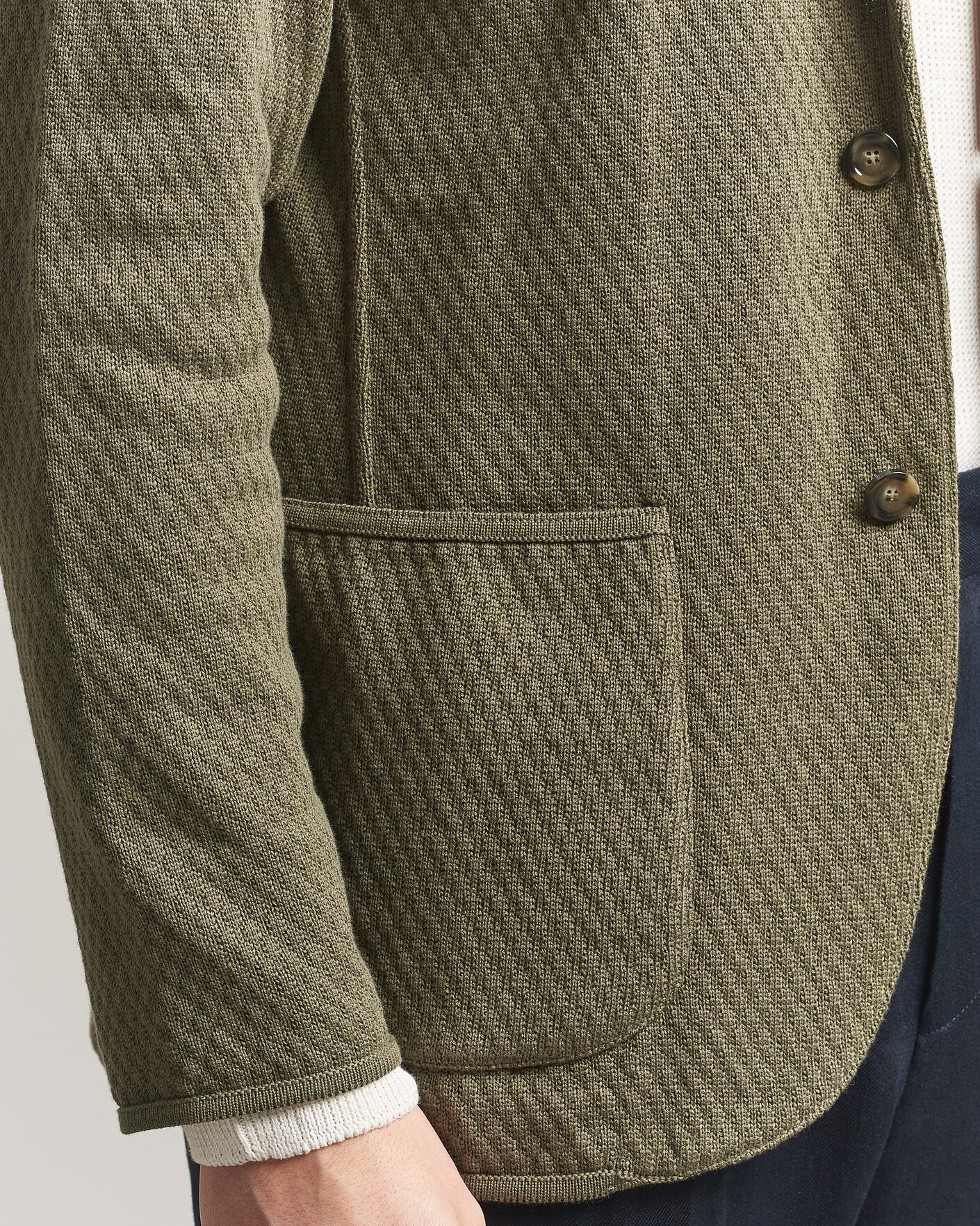 Heren | Blazers | Lardini | Knitted Structure Cotton Blazer Green