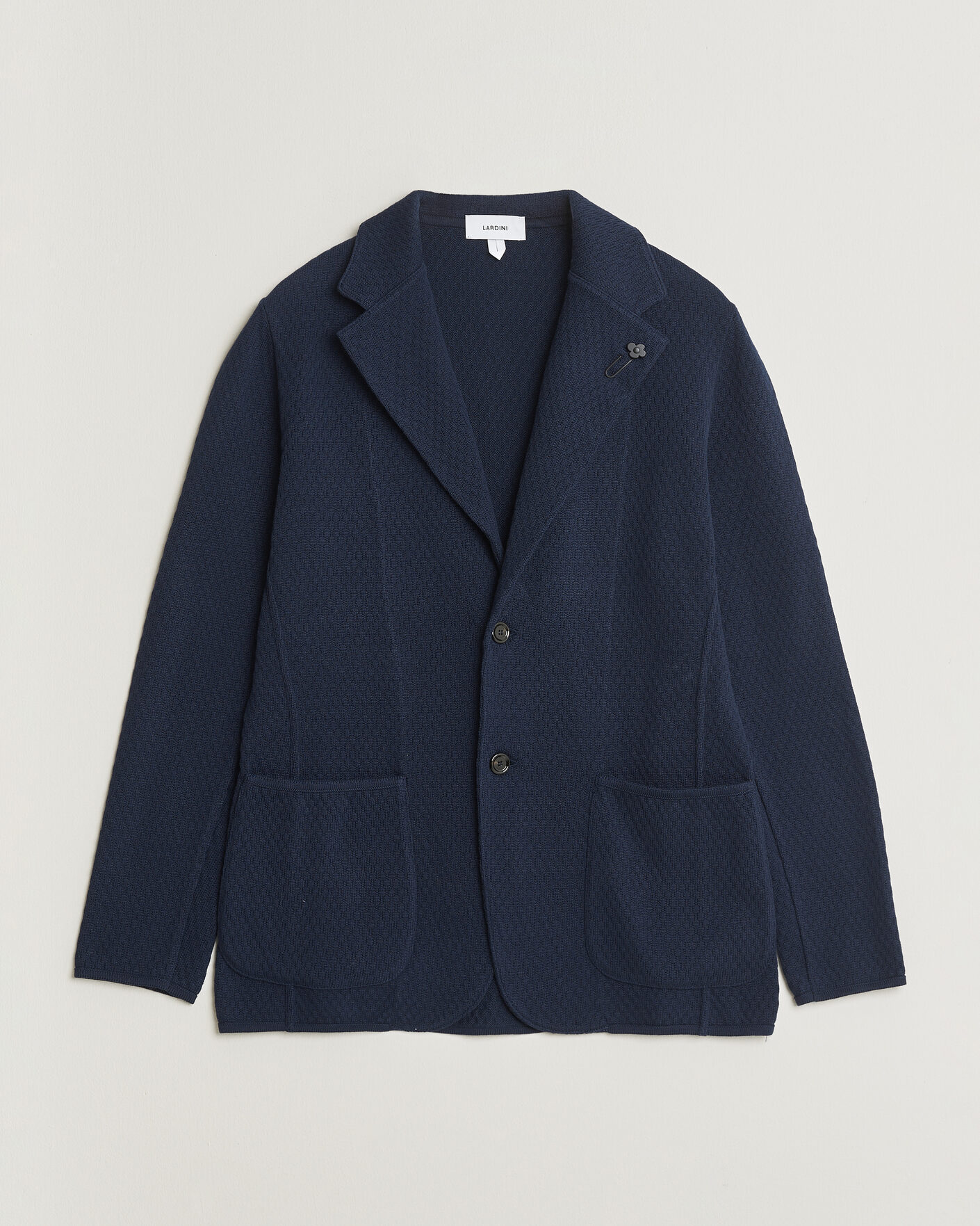 Heren | Blazers | Lardini | Knitted Structure Cotton Blazer Navy