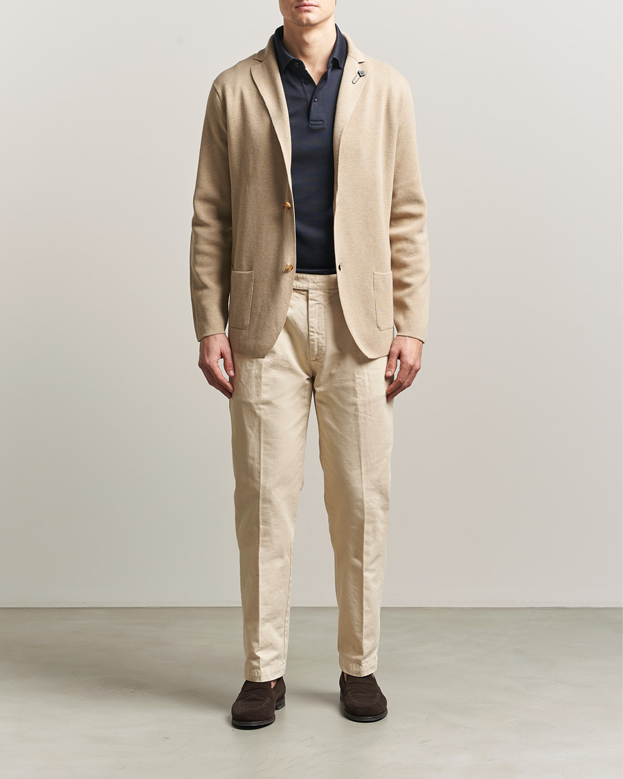 Heren | Blazers | Lardini | Knitted Cotton Blazer Beige