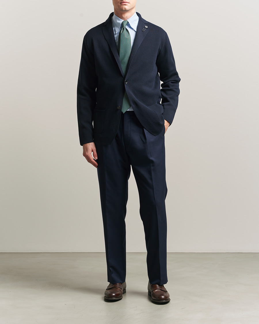 Heren | Blazers | Lardini | Knitted Cotton Blazer Navy