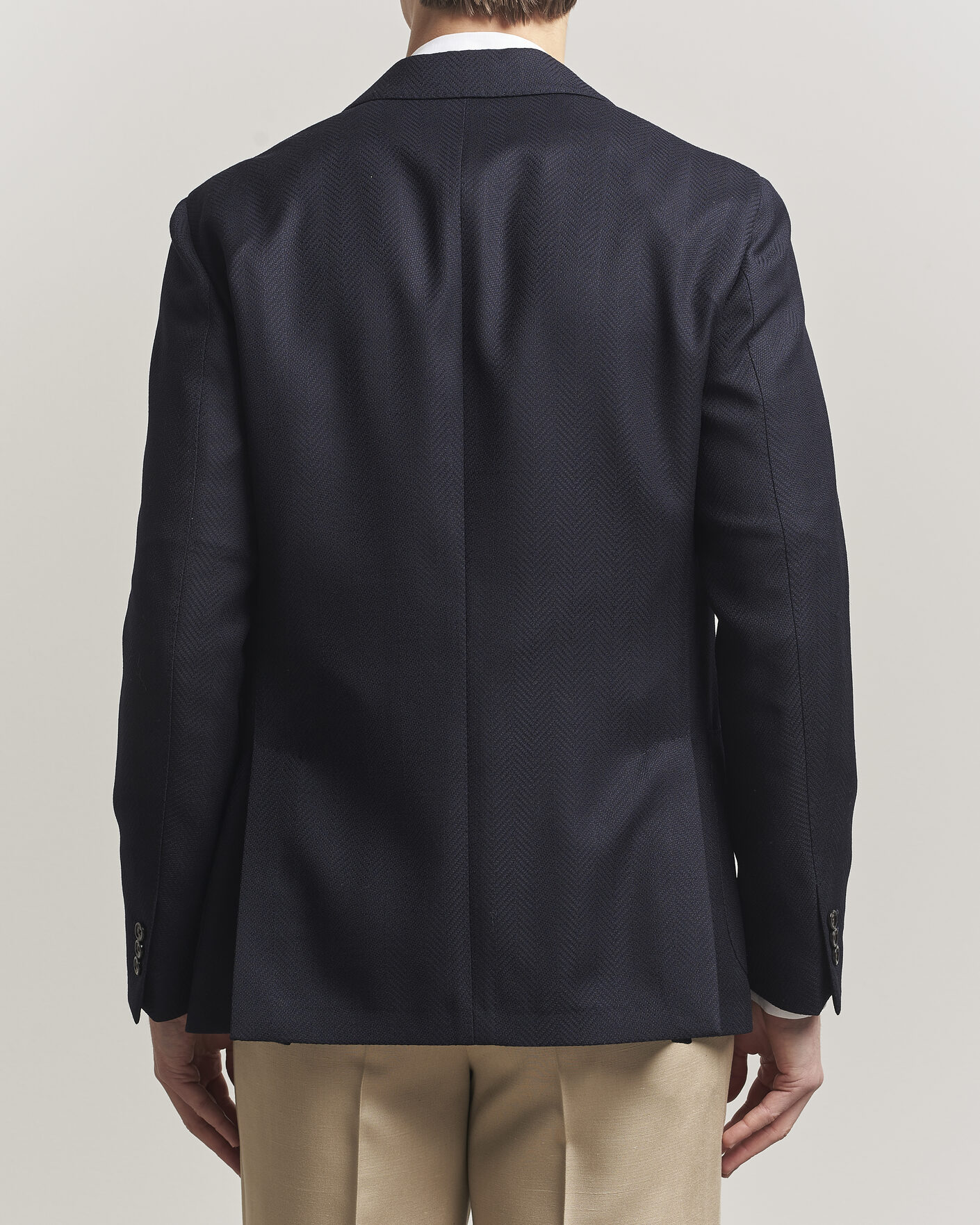 Heren | Blazers | Lardini | Herringbone Light Wool Blazer Navy