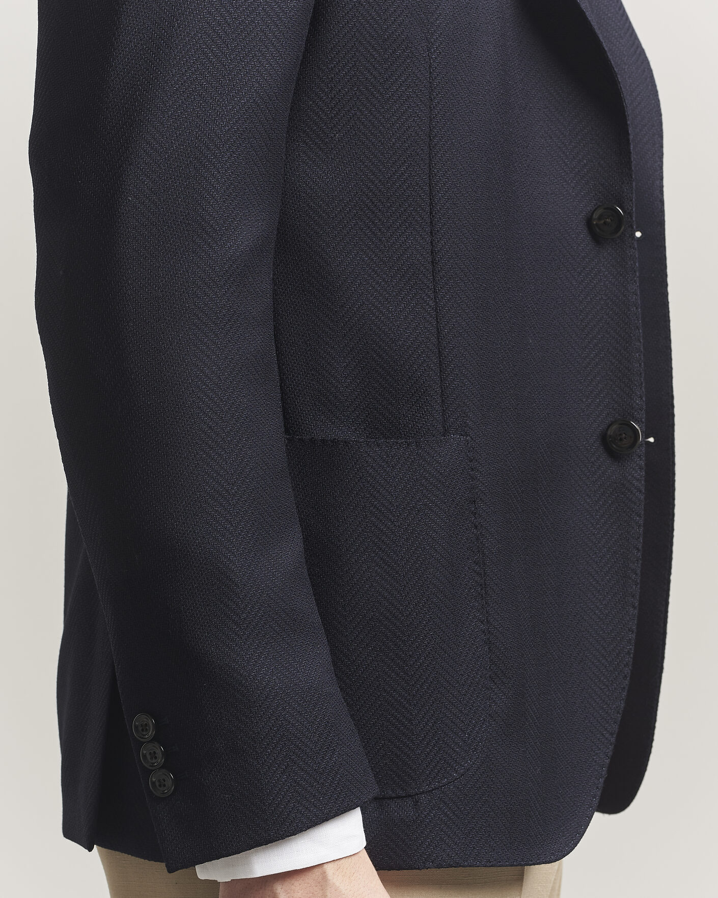 Heren | Blazers | Lardini | Herringbone Light Wool Blazer Navy