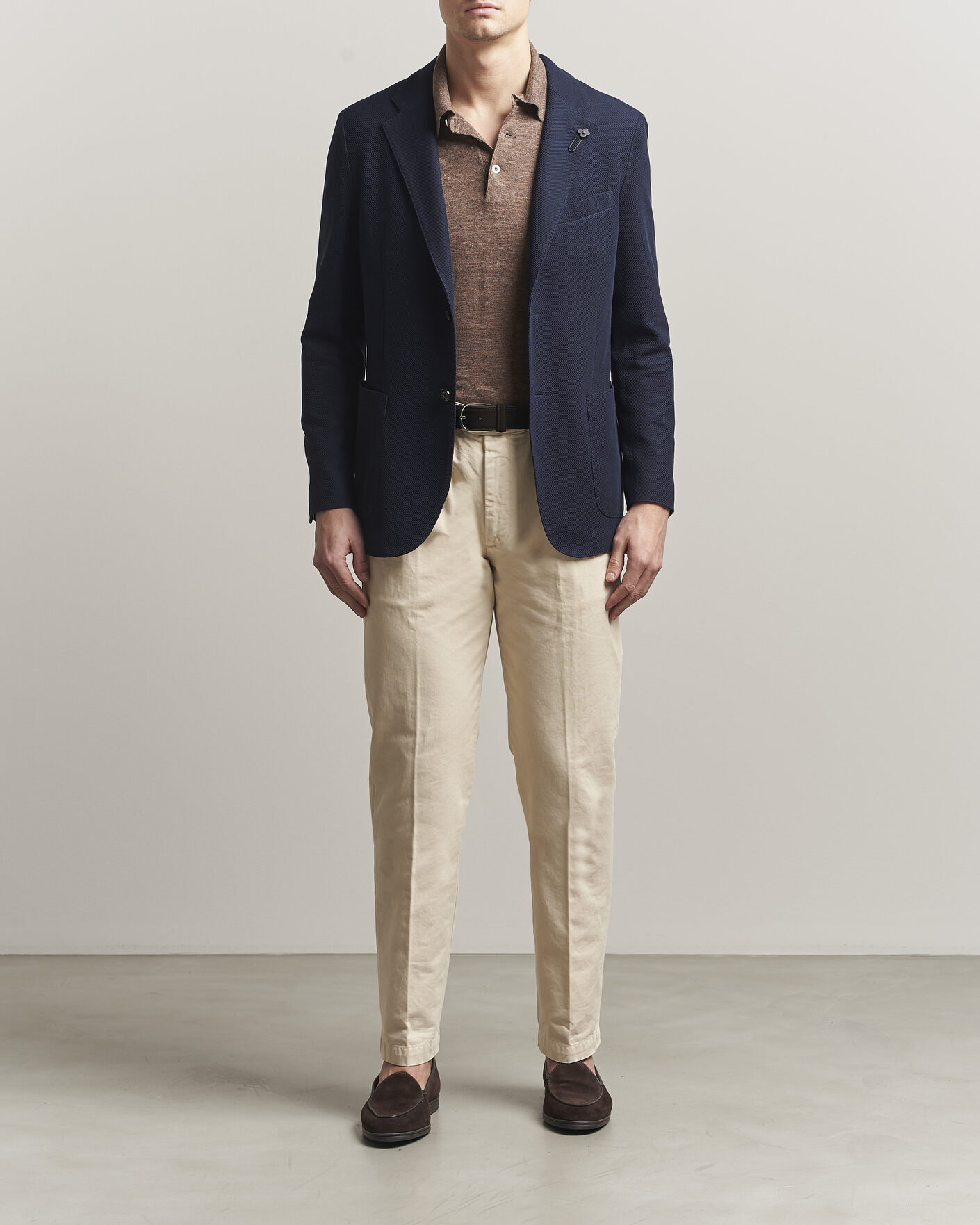 Heren | Blazers | Lardini | Loro Piana Jersey Piquet Cotton Blazer Navy