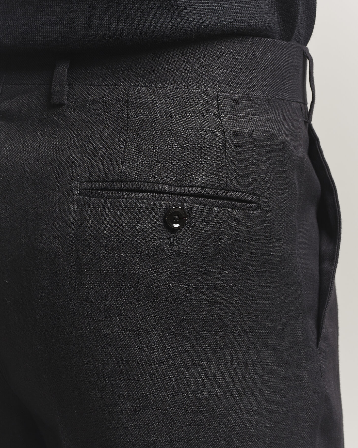 Heren | Broeken | Lardini | Palu Straight Fit Linen Trousers Black