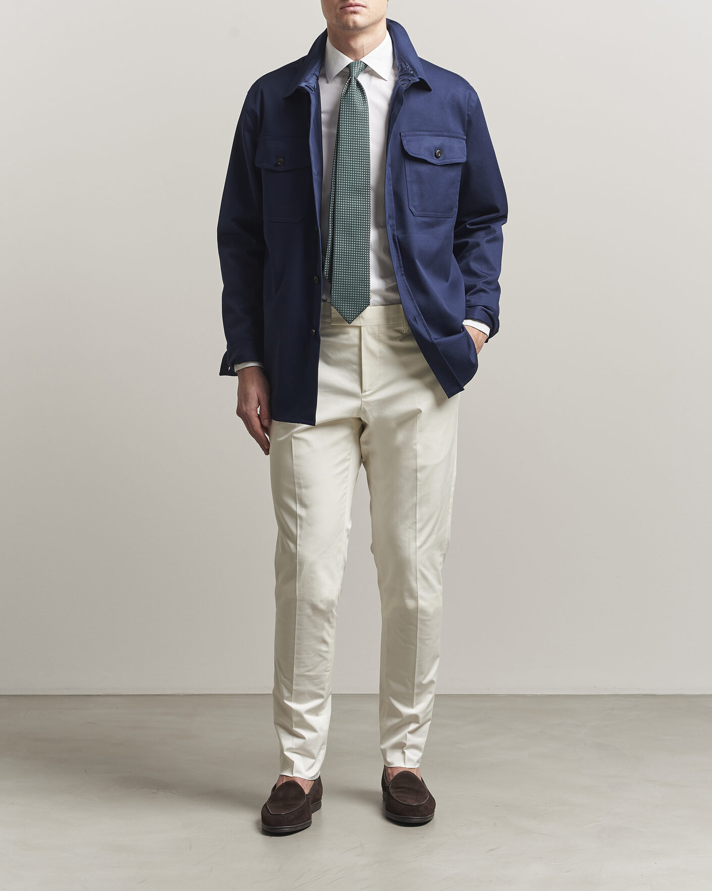 Heren | Broeken | Lardini | Lyon Cotton Twill Stretch Trousers White