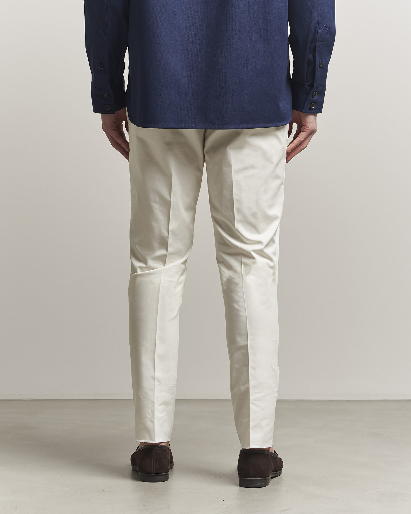 Heren | Broeken | Lardini | Lyon Cotton Twill Stretch Trousers White