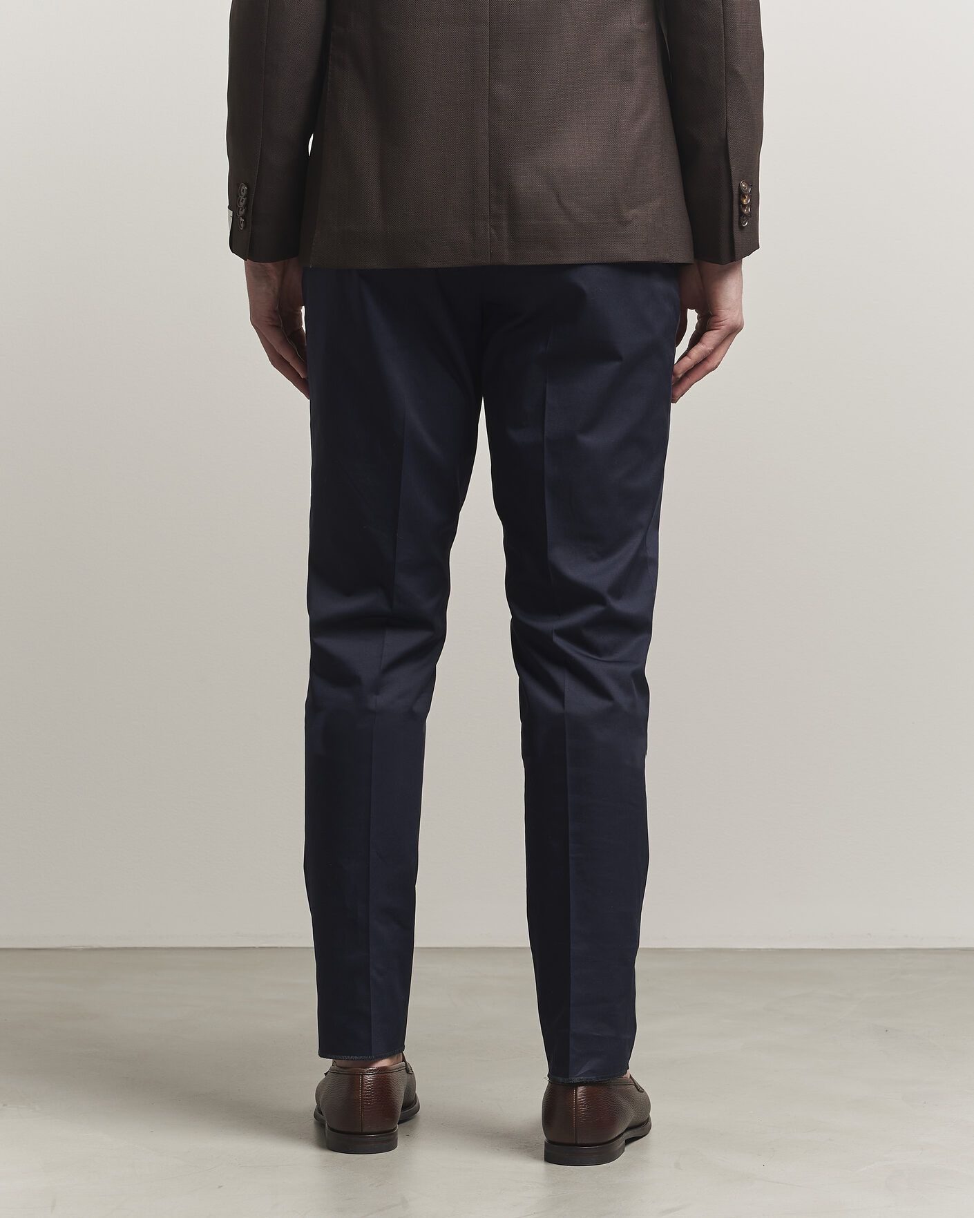 Heren | Broeken | Lardini | Lyon Cotton Twill Stretch Trousers Navy