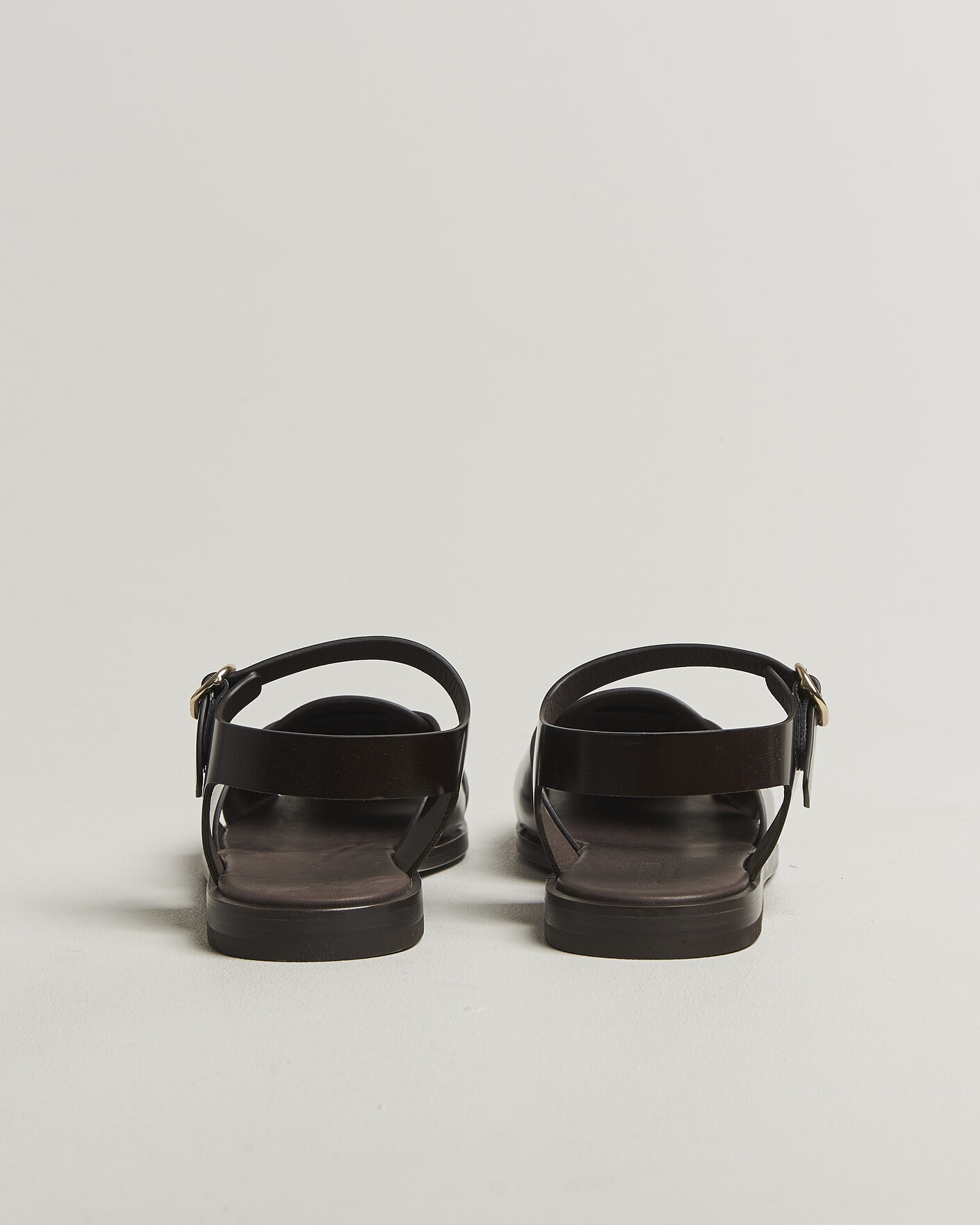 Heren | Sandalen slides | Lardini | Marcel Leather Sandal Dark Brown