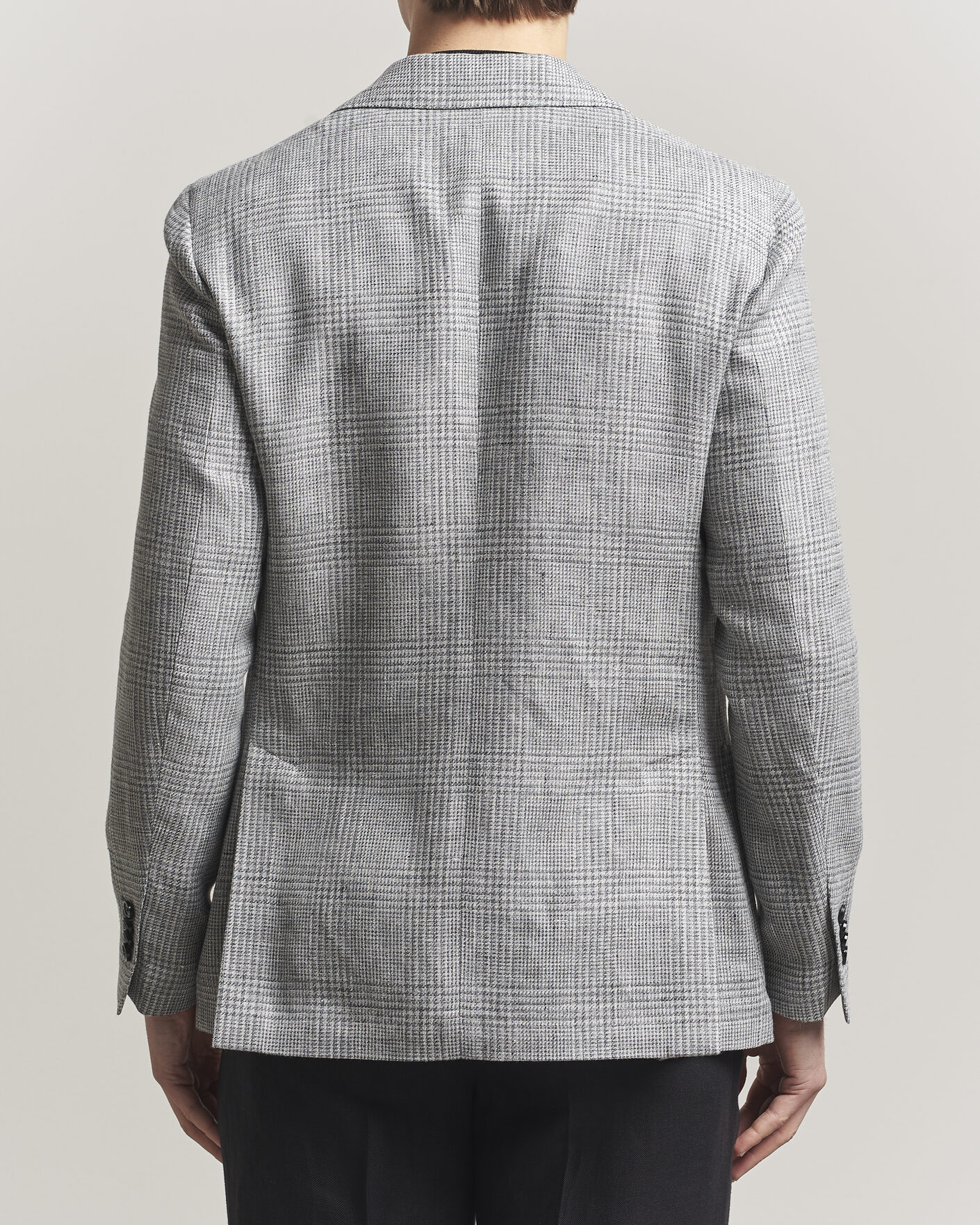 Heren | Blazers | Lardini | Checked Linen/Wool Blazer Grey
