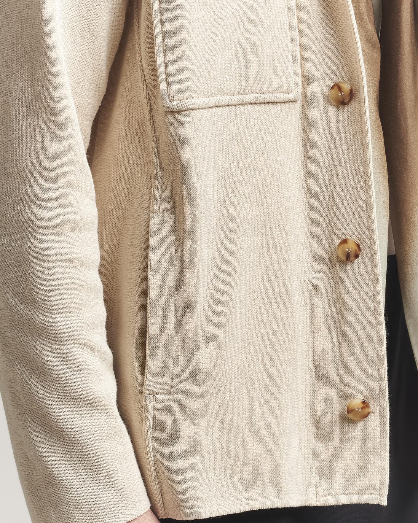 Heren | Jassen | Lardini | Knitted Cotton Pocket Shirt Jacket Beige
