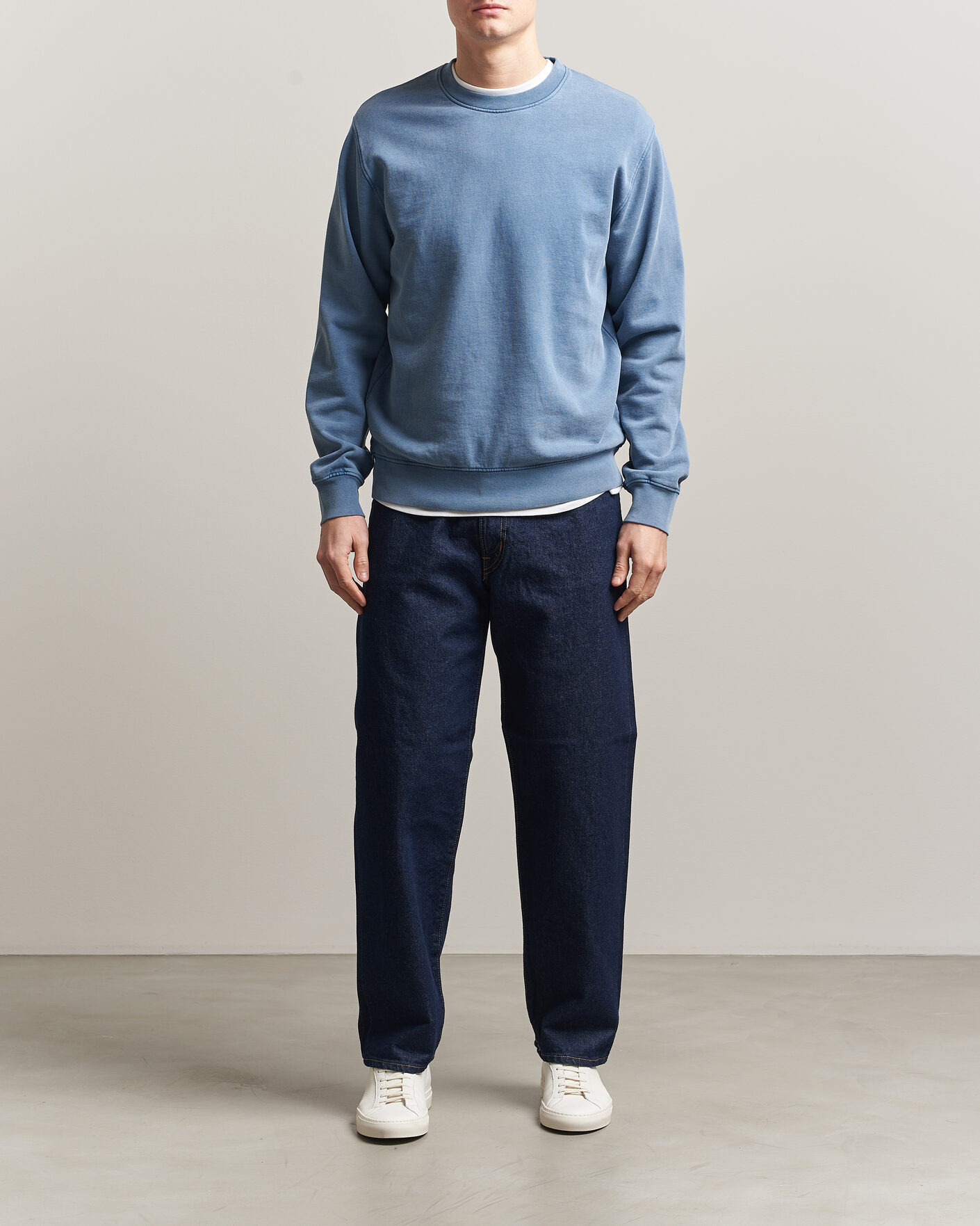 Heren | Truien | Colorful Standard | Classic Organic Crew Neck Sweat Faded Indigo