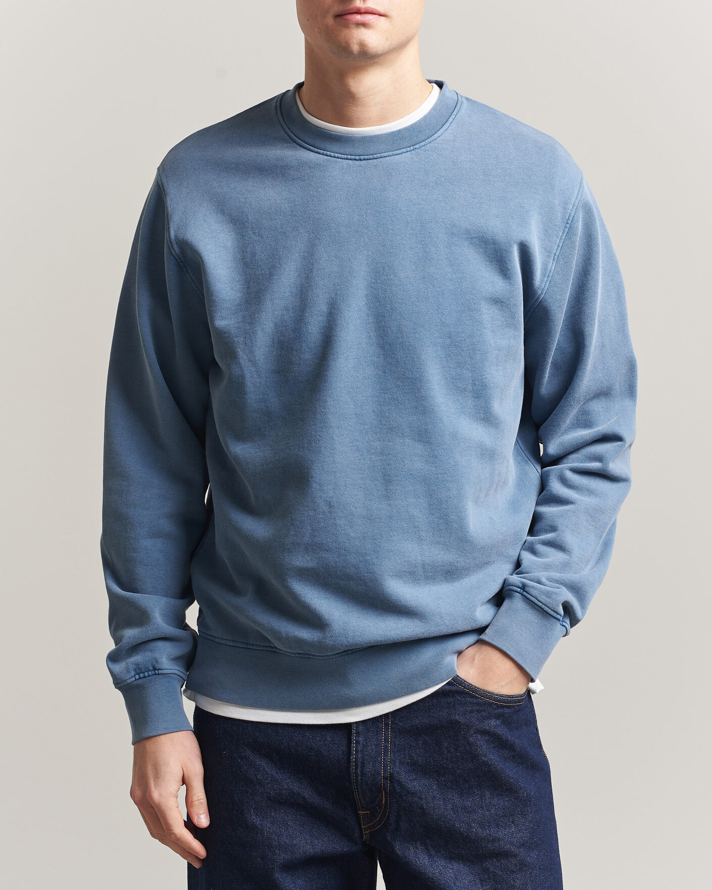 Heren | Truien | Colorful Standard | Classic Organic Crew Neck Sweat Faded Indigo