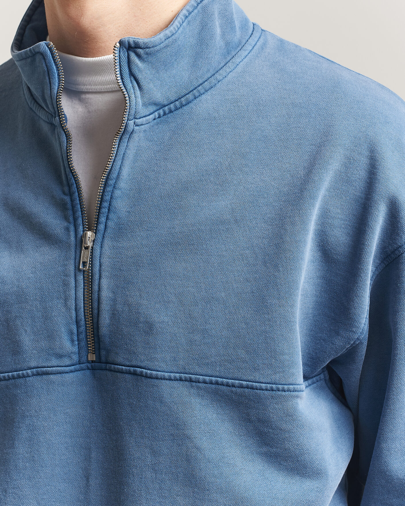 Heren | Truien | Colorful Standard | Classic Organic Half-Zip Faded Indigo