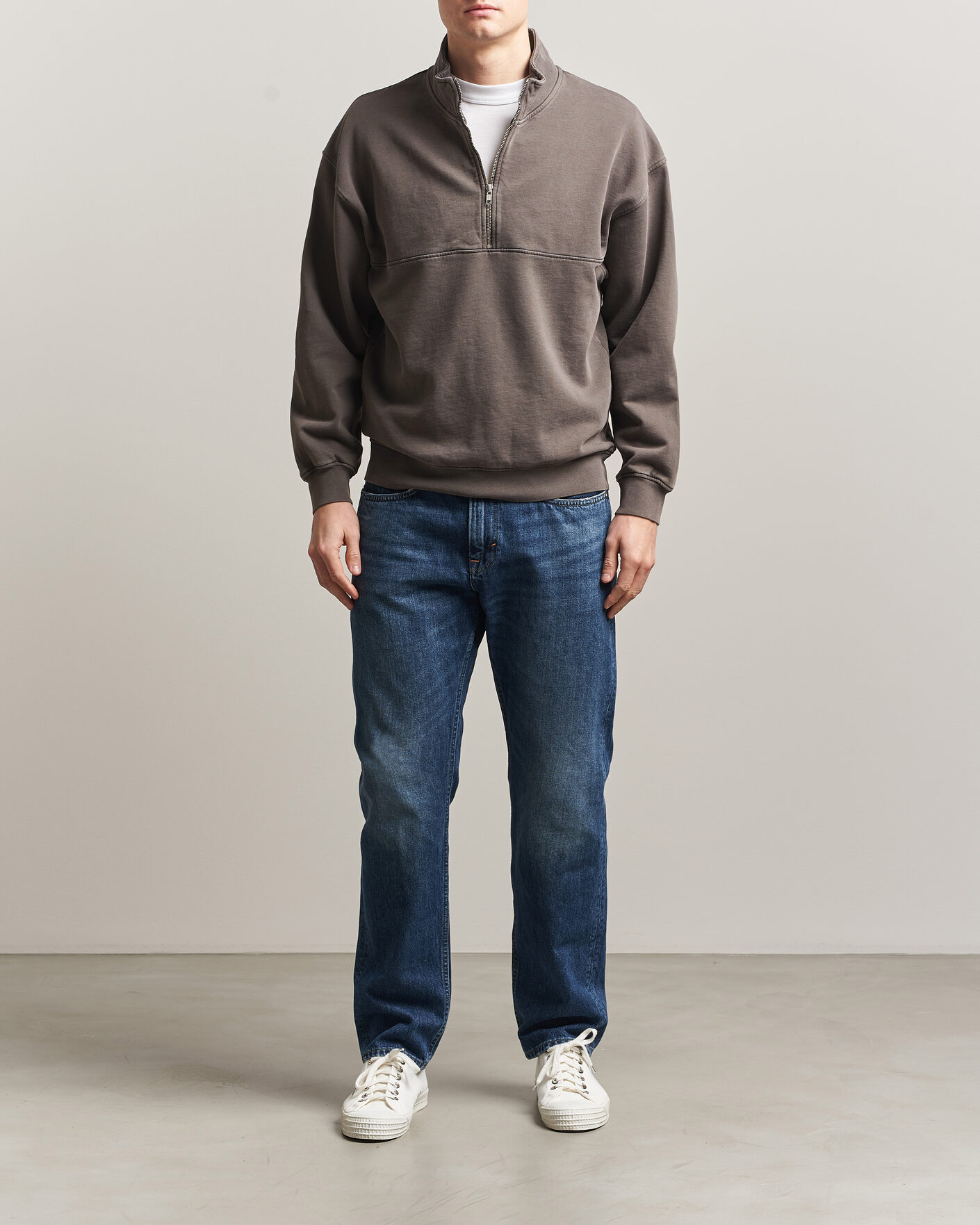 Heren | Truien | Colorful Standard | Classic Organic Half-Zip Faded Mud
