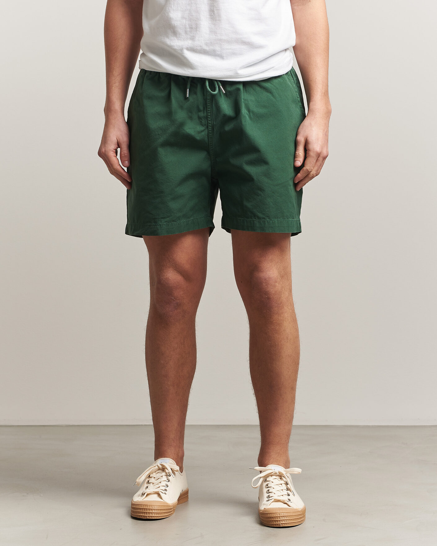 Heren | Korte broek | Colorful Standard | Classic Organic Twill Drawstring Shorts Emerald Green