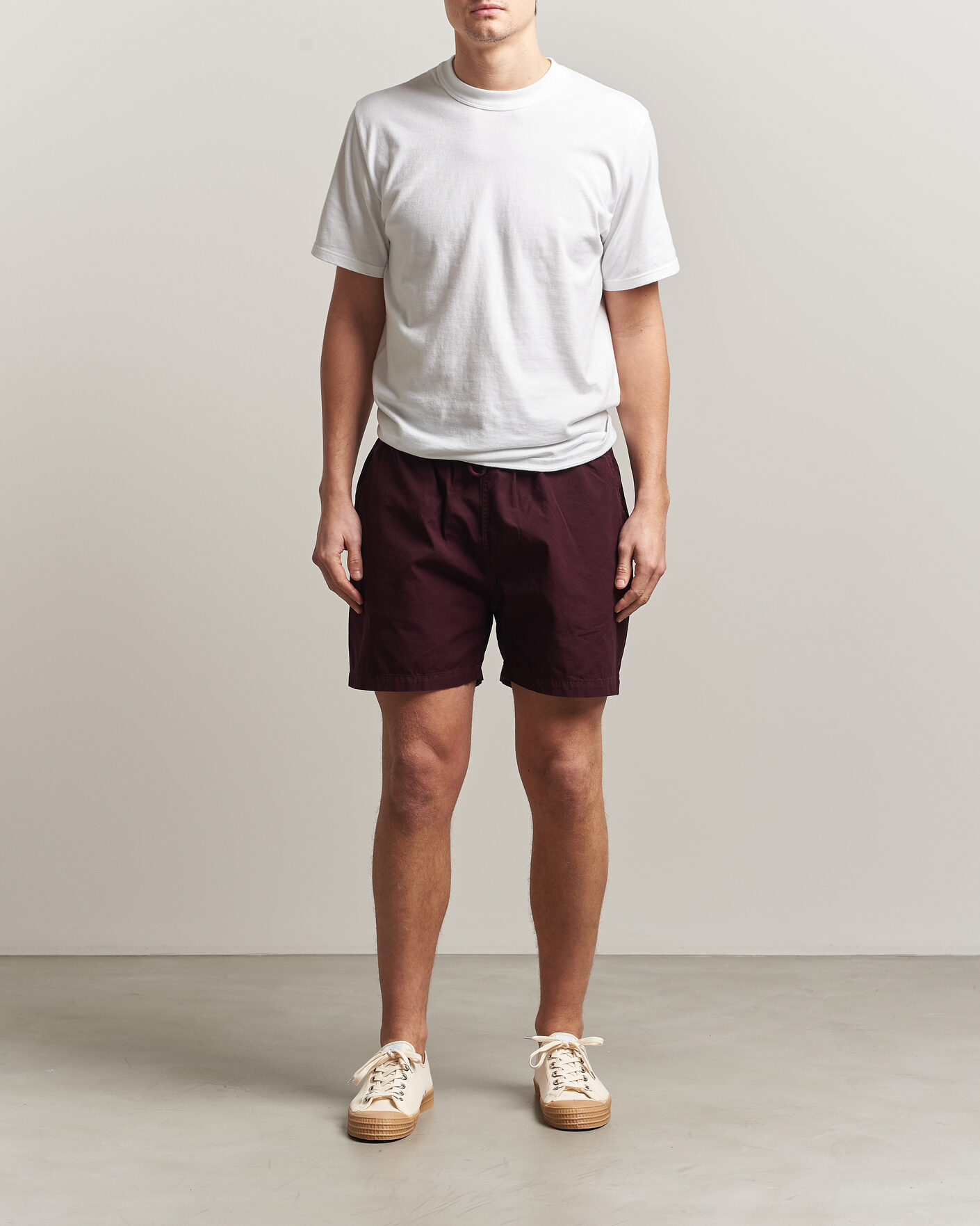 Heren | Korte broek | Colorful Standard | Classic Organic Twill Drawstring Shorts Oxblood Red