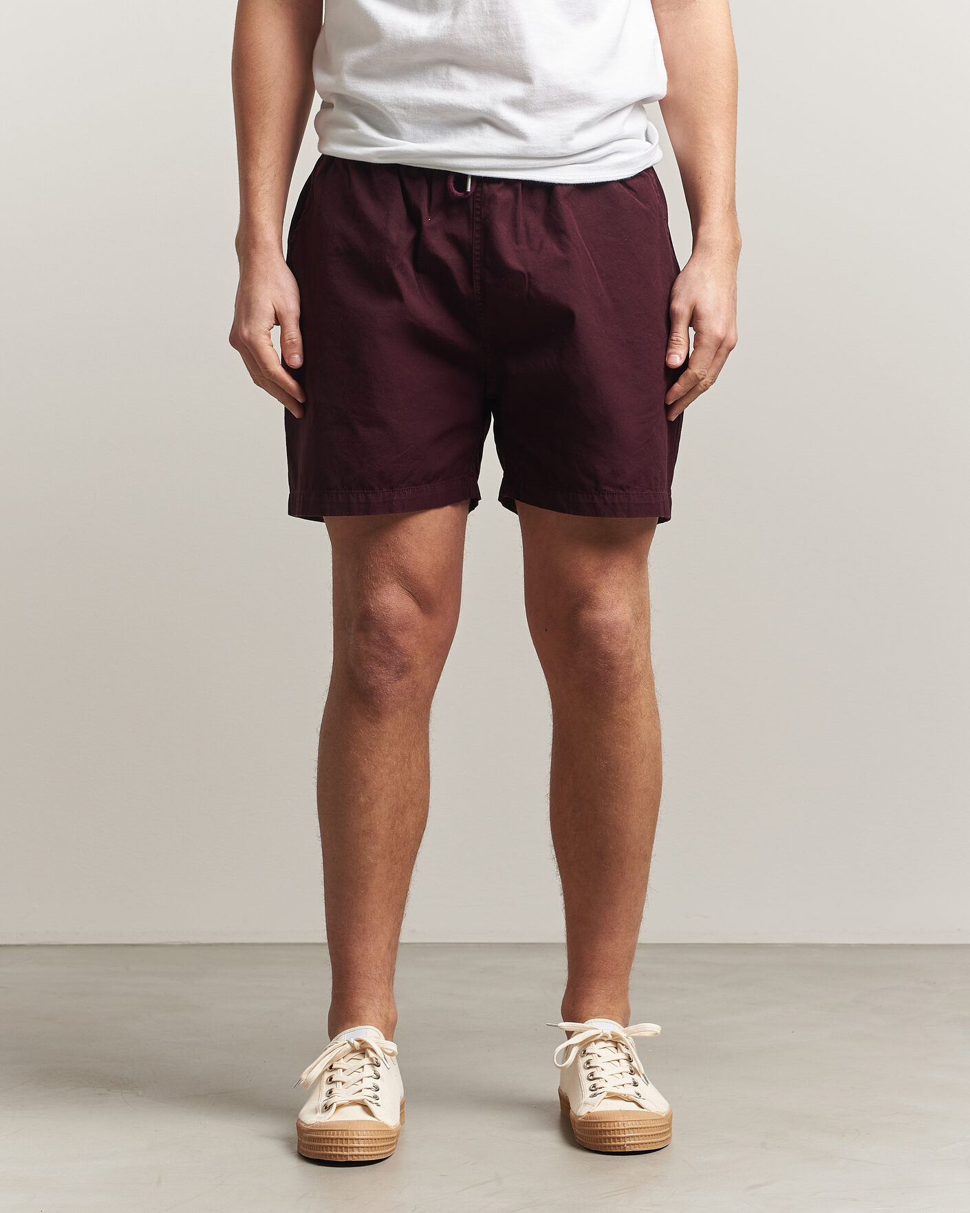 Heren | Korte broek | Colorful Standard | Classic Organic Twill Drawstring Shorts Oxblood Red