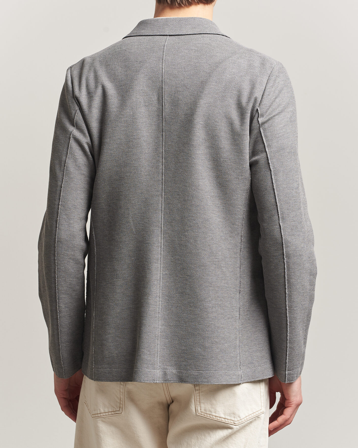 Heren | Blazers | Harris Wharf London | Loro Piana Honey Comb Blazer Light Grey