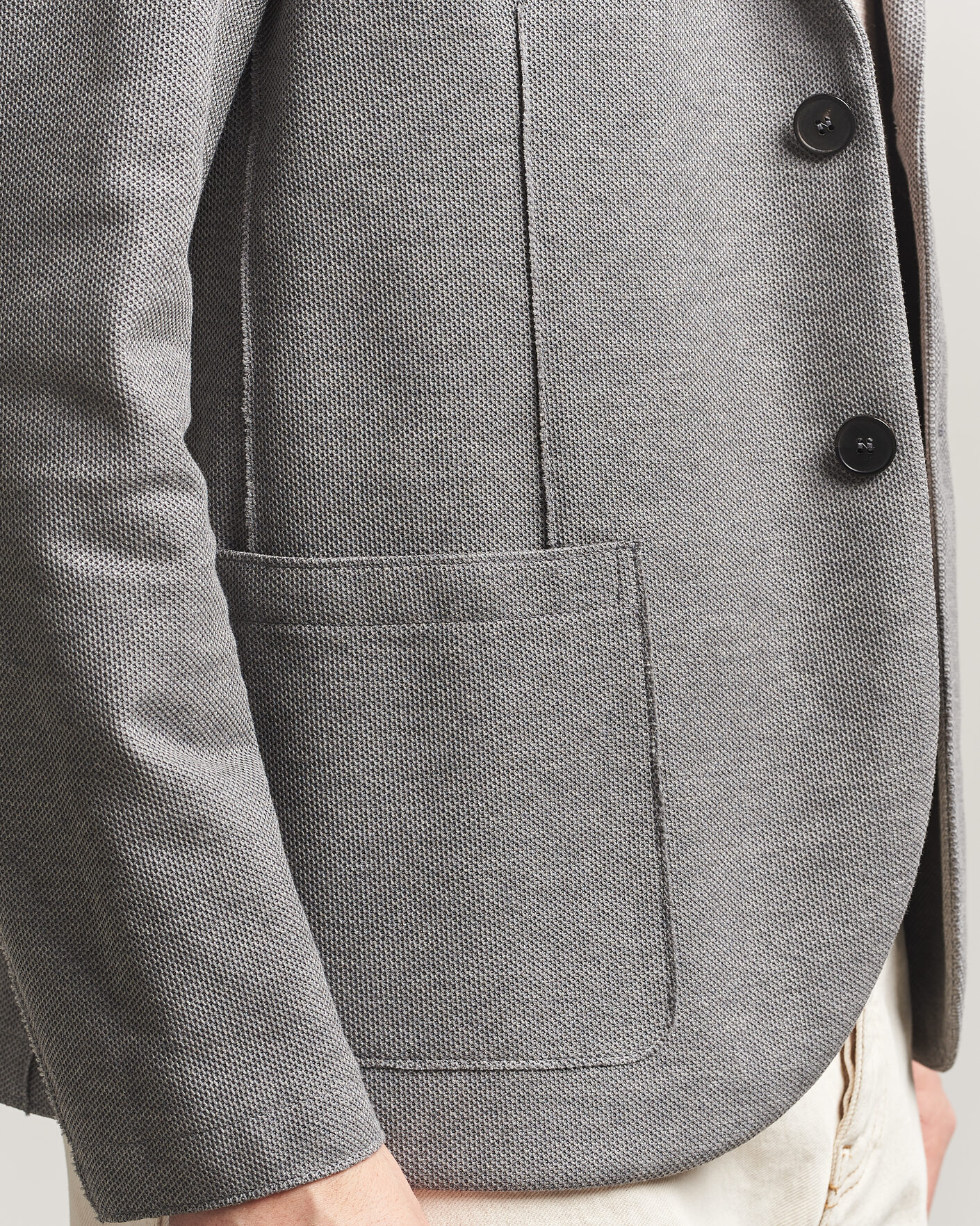 Heren | Blazers | Harris Wharf London | Loro Piana Honey Comb Blazer Light Grey