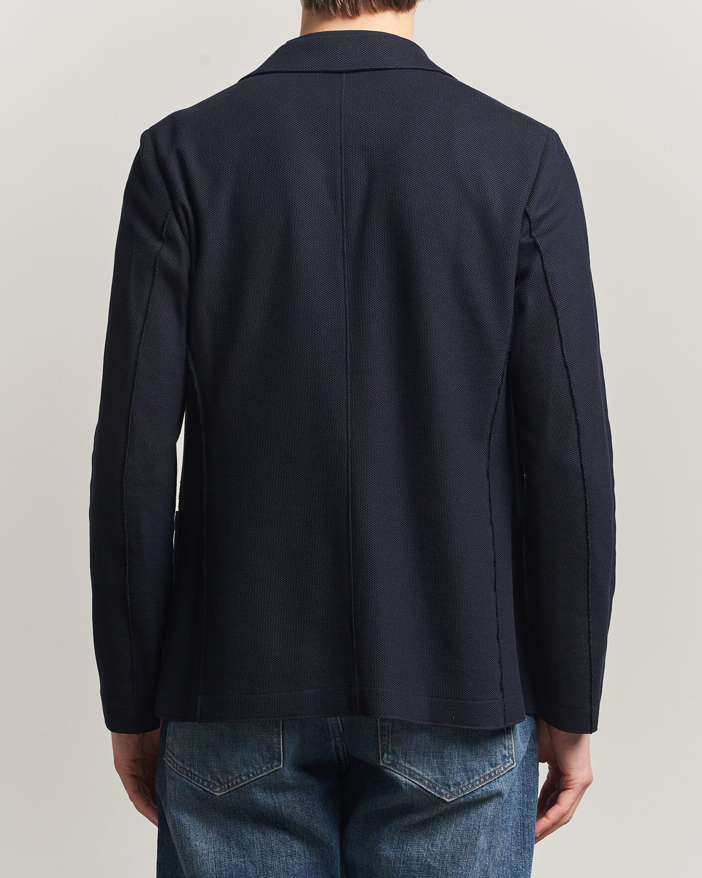 Heren | Blazers | Harris Wharf London | Loro Piana Honey Comb Blazer Navy Blue