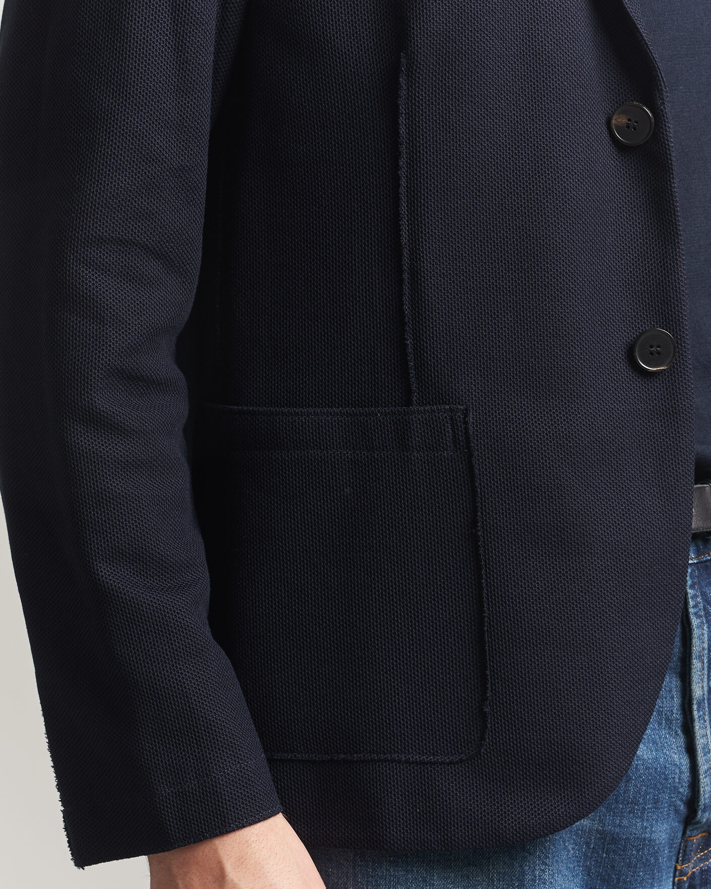 Heren | Blazers | Harris Wharf London | Loro Piana Honey Comb Blazer Navy Blue