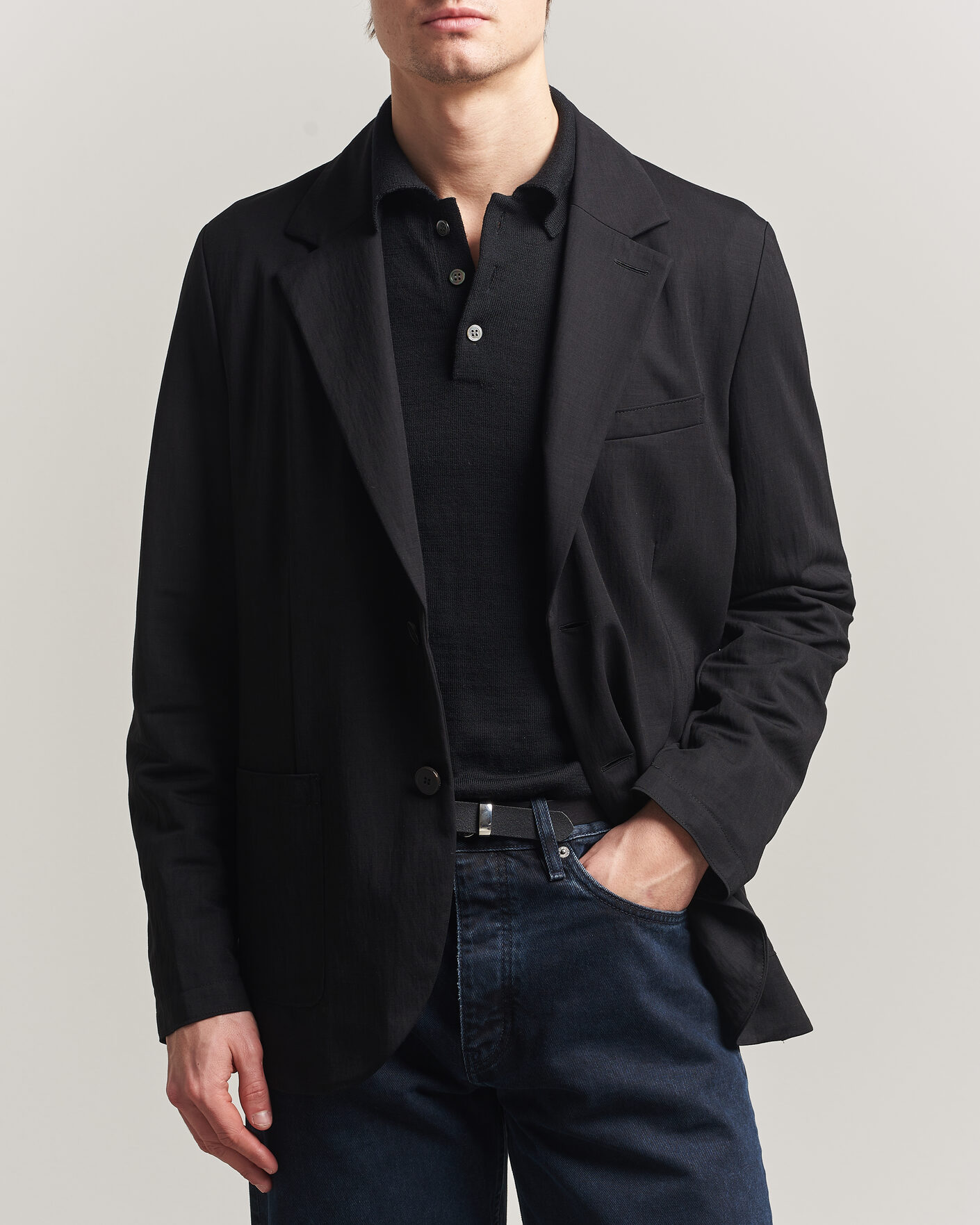 Heren | Blazers | Harris Wharf London | Rayon Travel Blazer Black