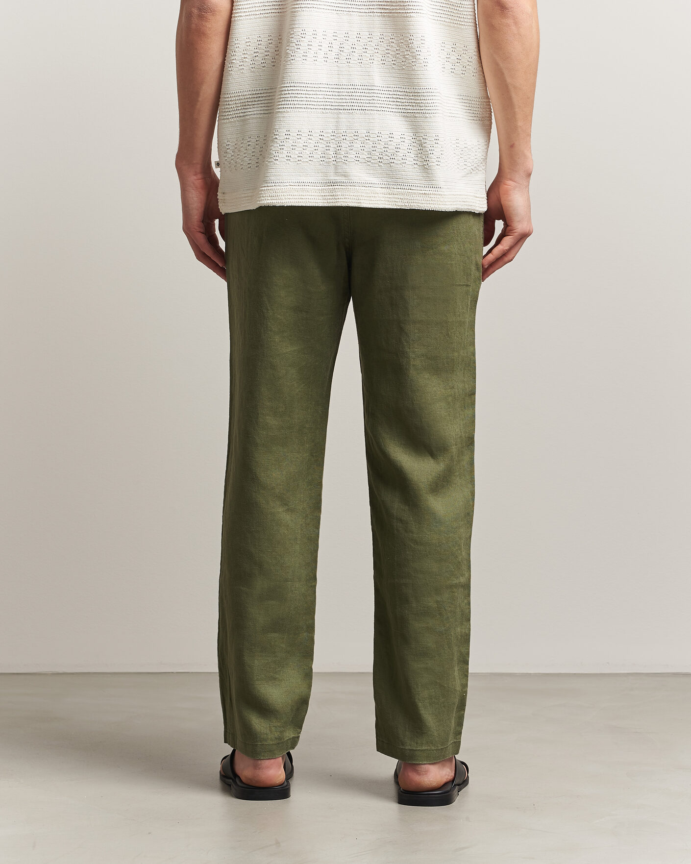 Heren | Broeken | Samsøe Samsøe | Jabari Linen Drawstring Trousers Burnt Olive