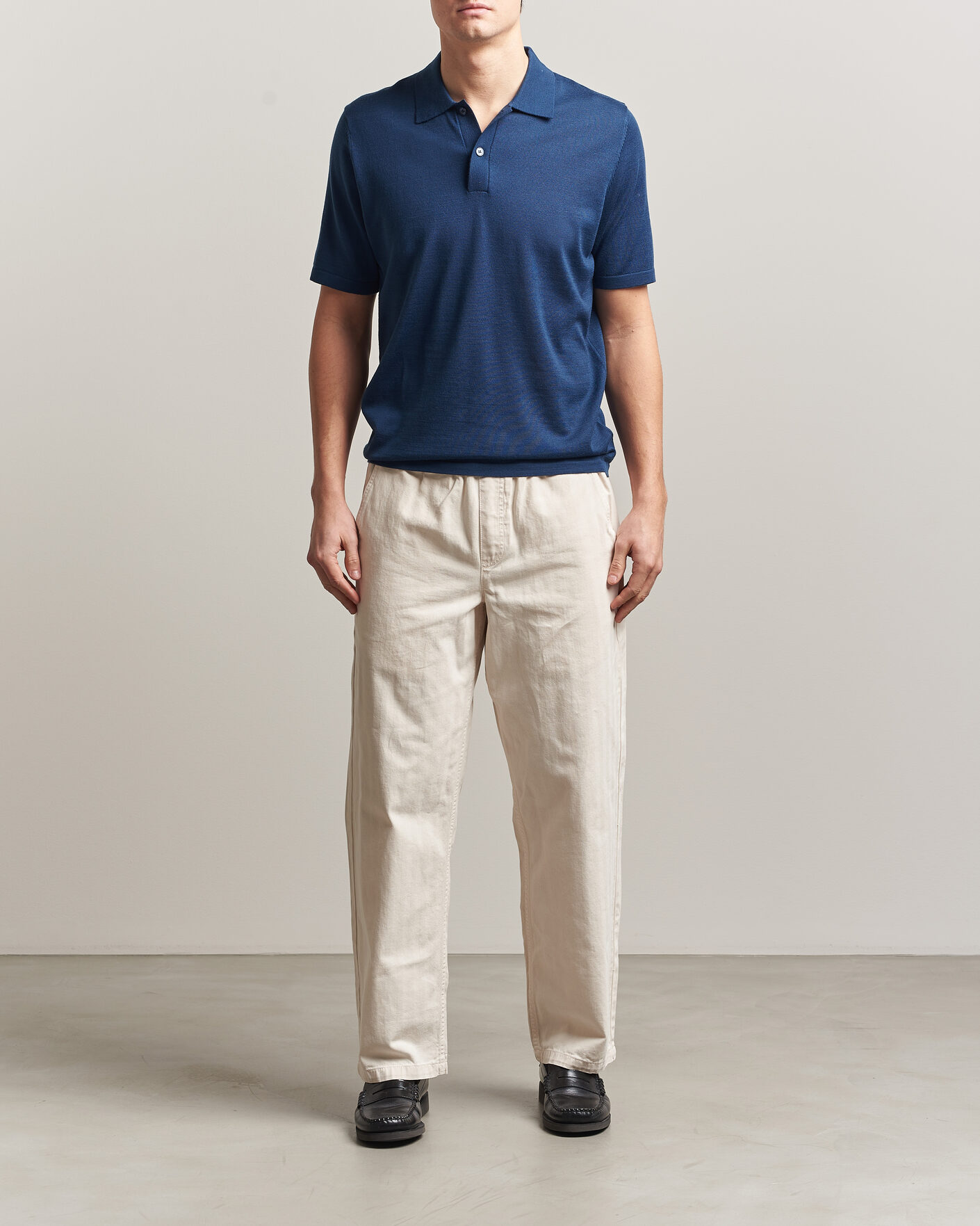 Heren | Polo's | Samsøe Samsøe | Rowan Knitted Polo Insignia Blue