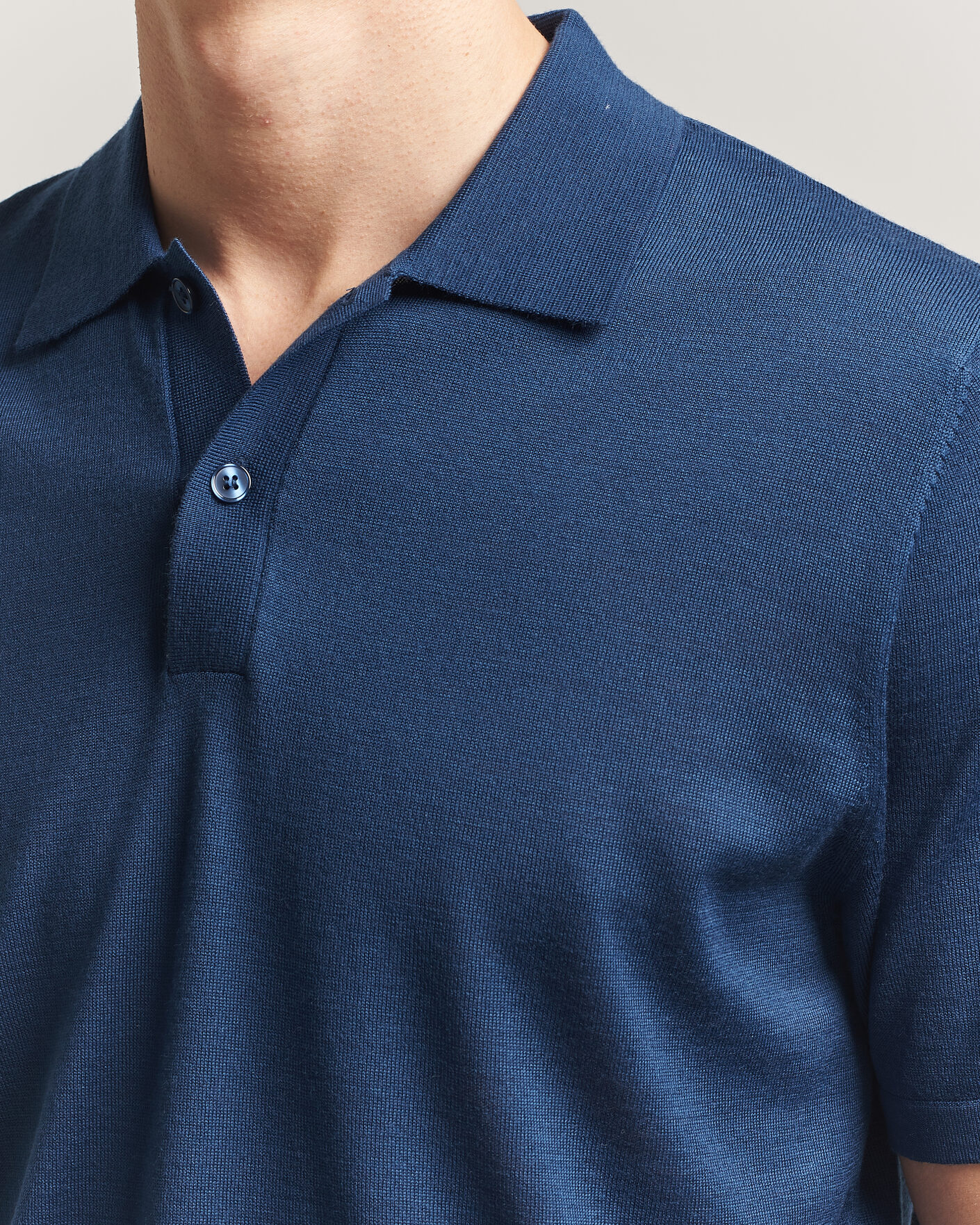 Heren | Polo's | Samsøe Samsøe | Rowan Knitted Polo Insignia Blue