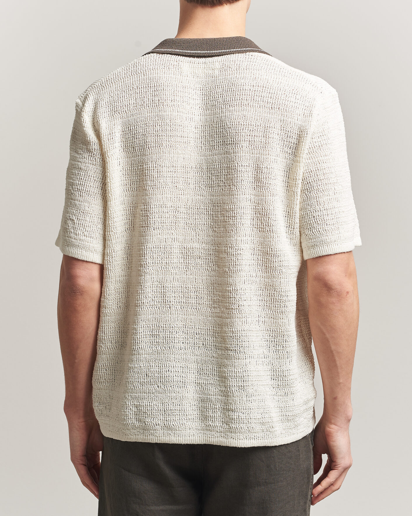 Heren | Overhemden | Samsøe Samsøe | Percy Knitted Short Sleeve Shirt Clear Cream