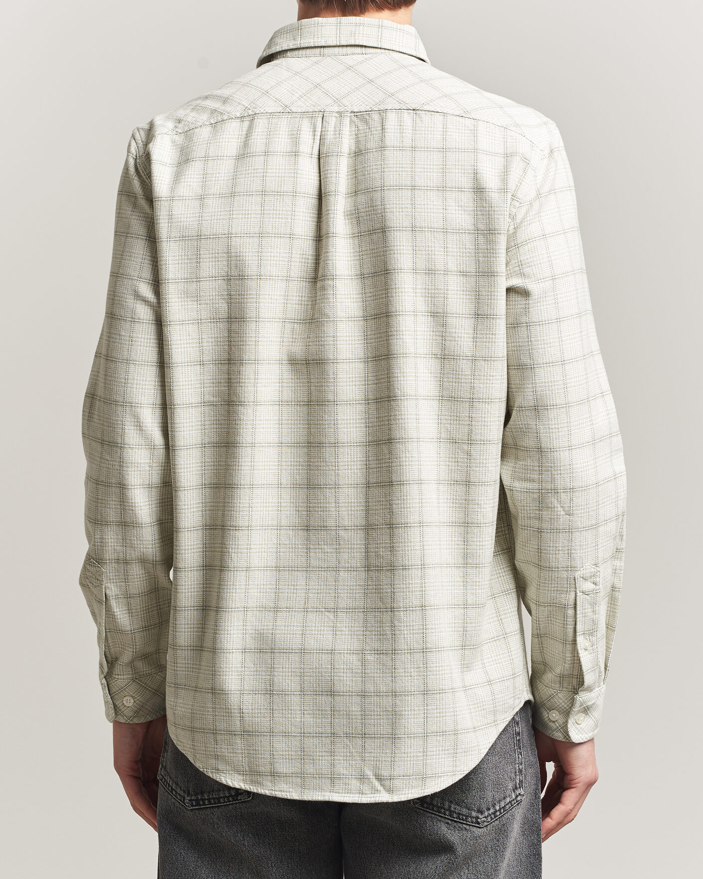 Heren | Overhemden | Samsøe Samsøe | Liam Checked Cotton Shirt Off White